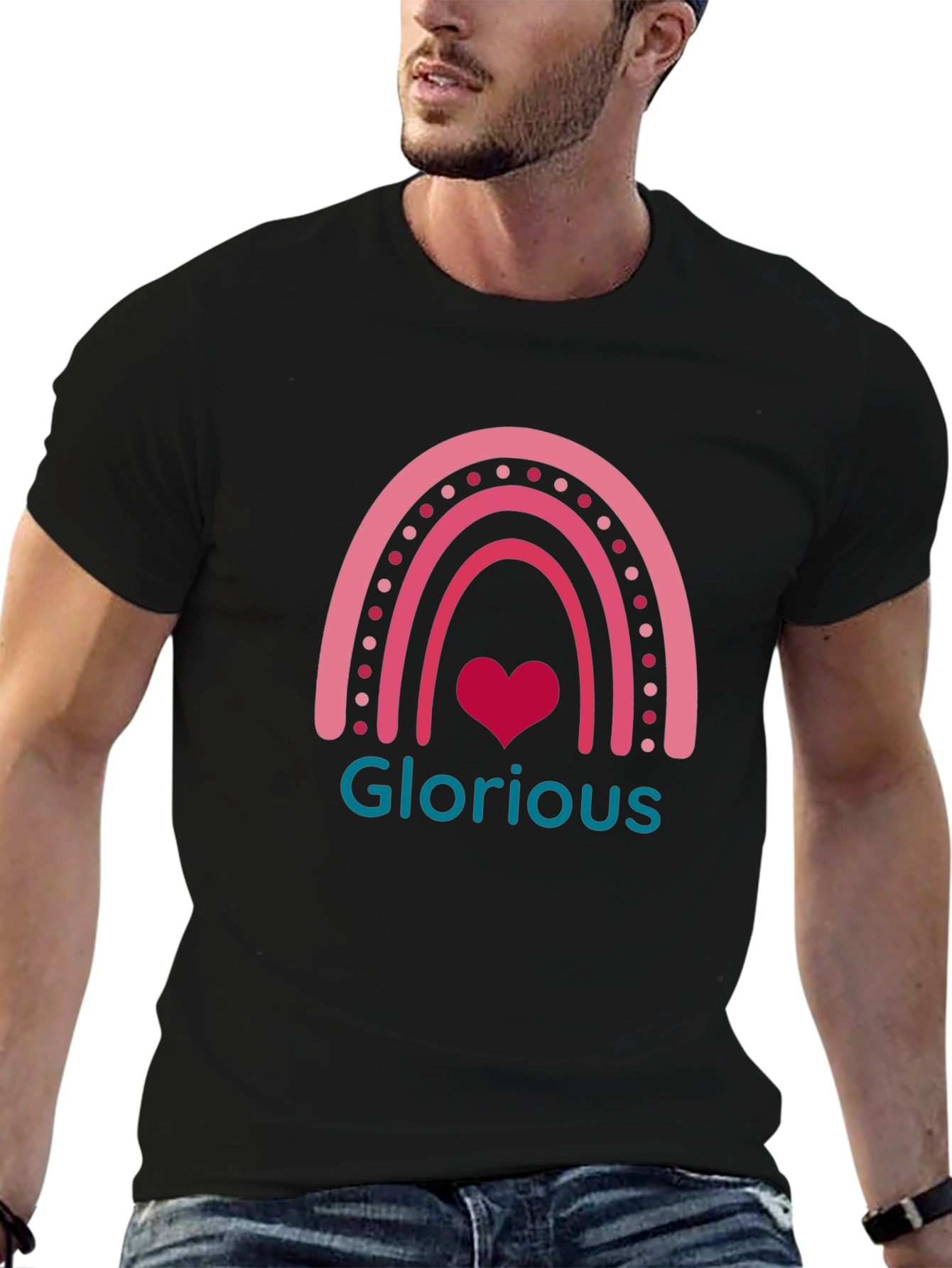 Glorious Rainbow Heart Graphic Tee
