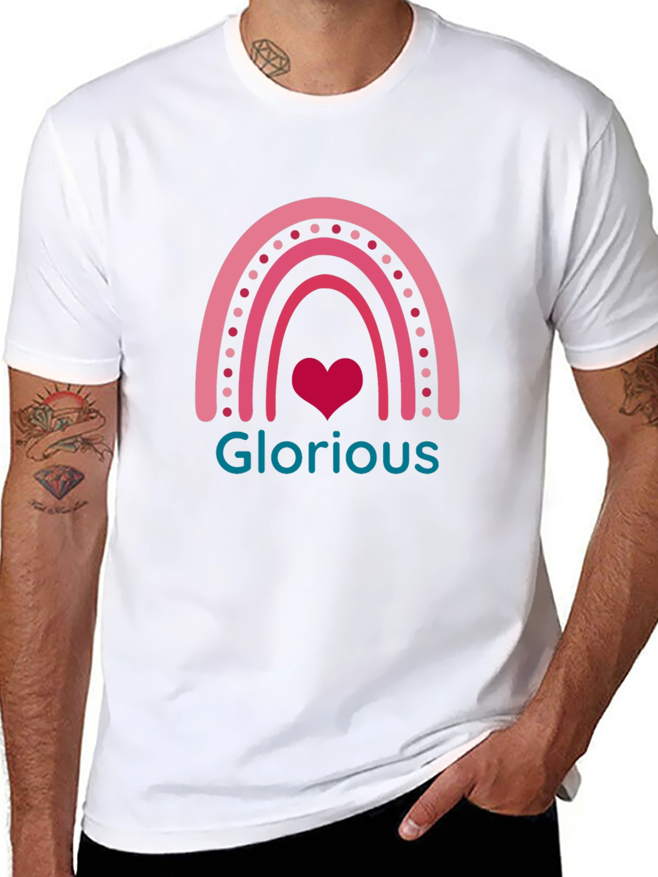 Glorious Rainbow Heart Graphic Tee