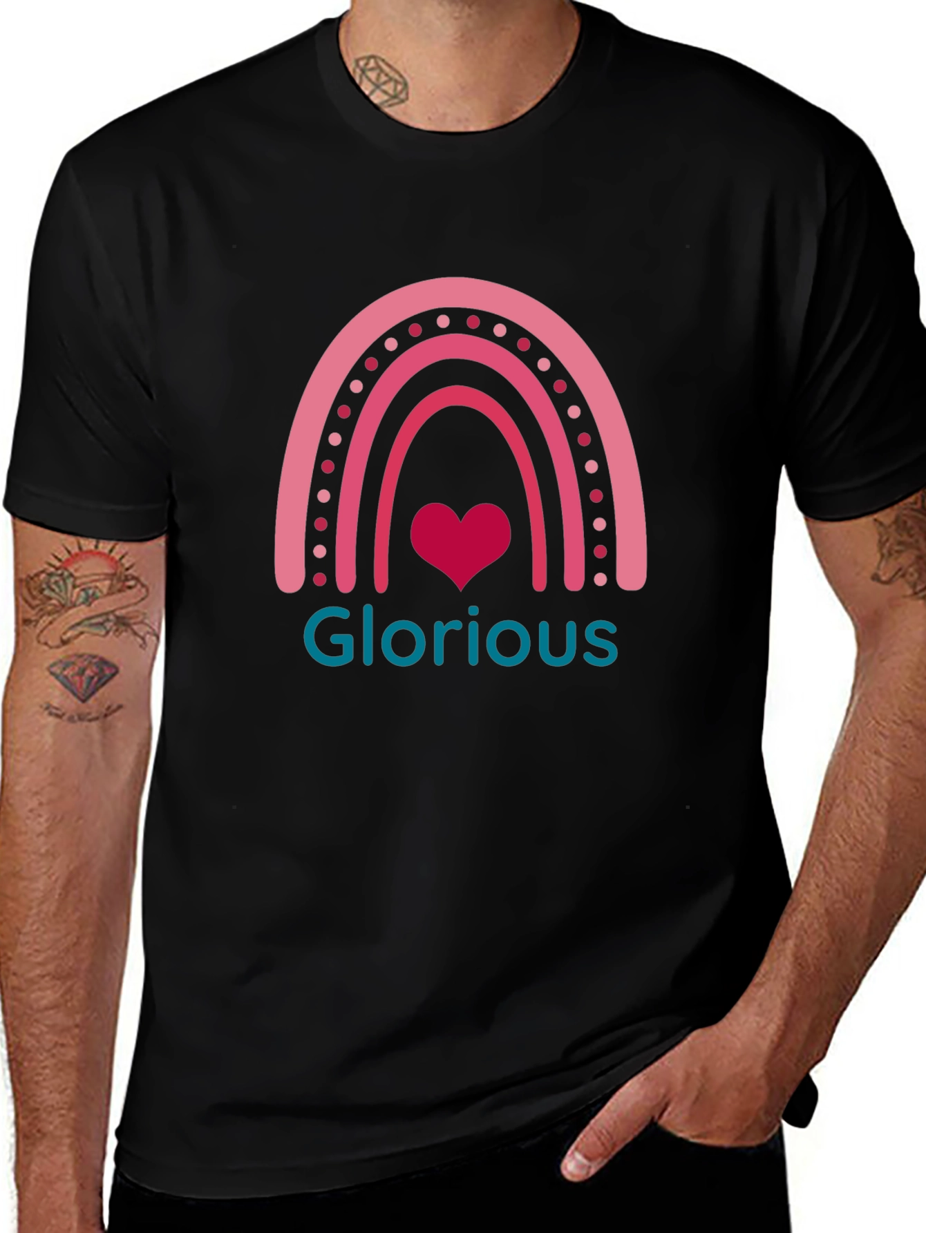 Glorious Rainbow Heart Graphic Tee