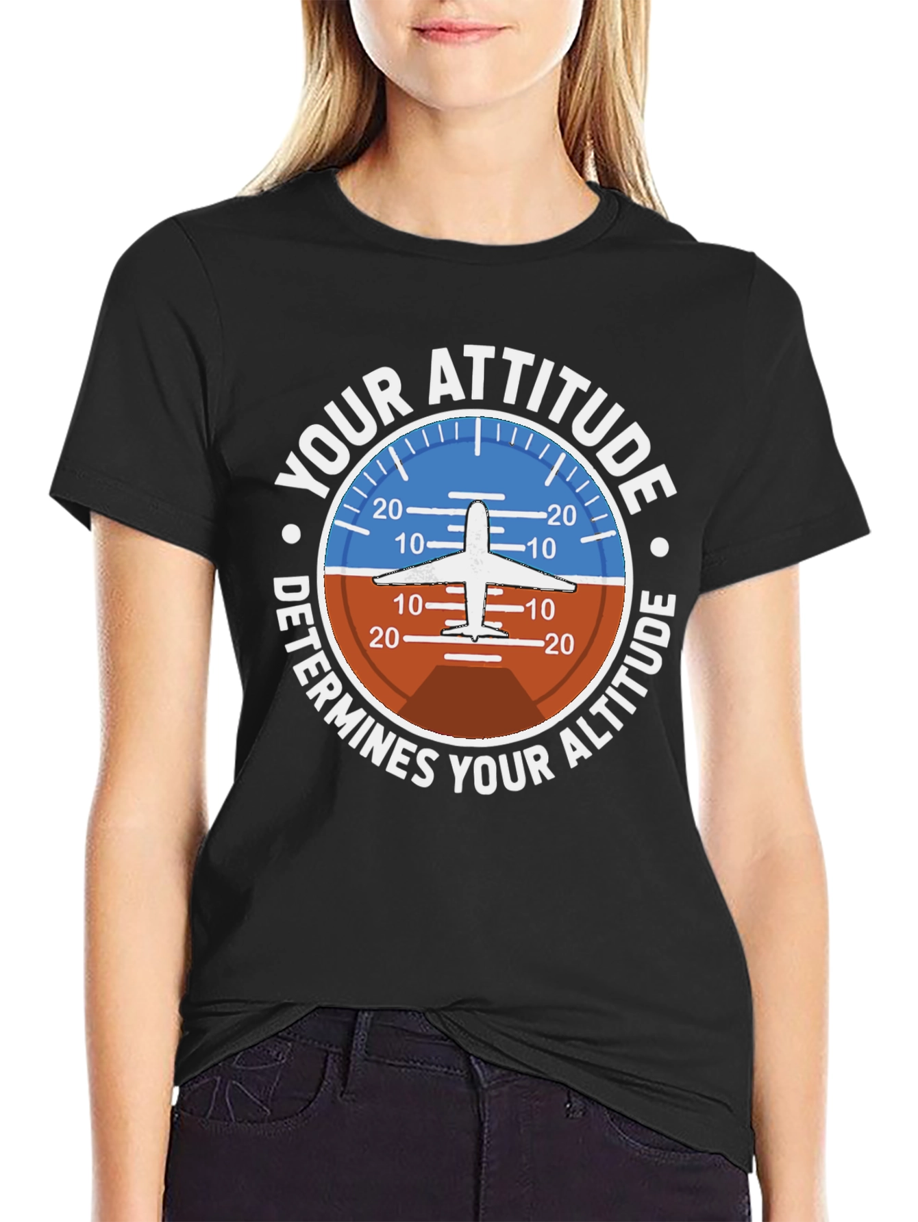 Pilot Attitude Determines Altitude Graphic T-Shirt