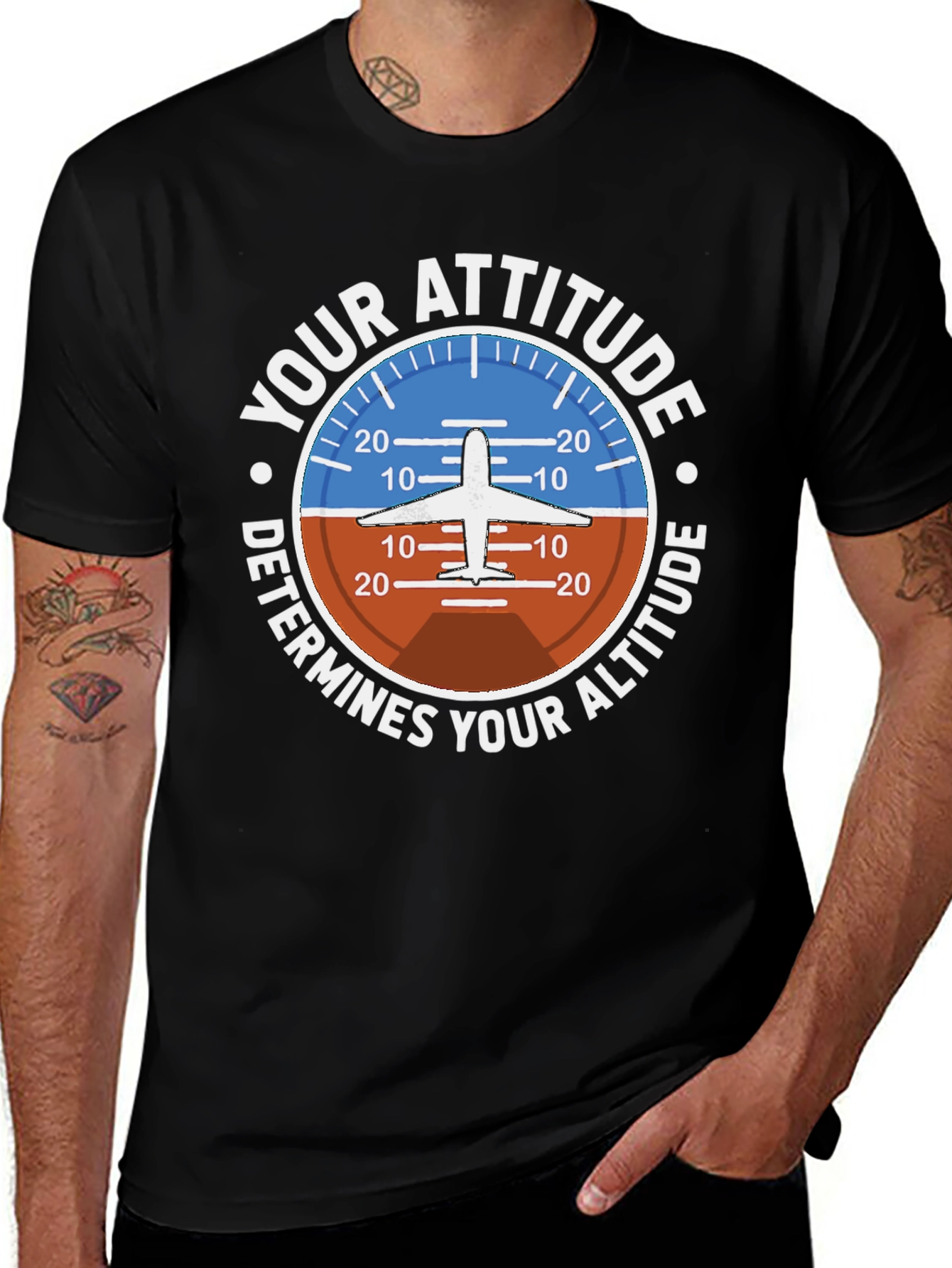 Pilot Attitude Determines Altitude Graphic T-Shirt