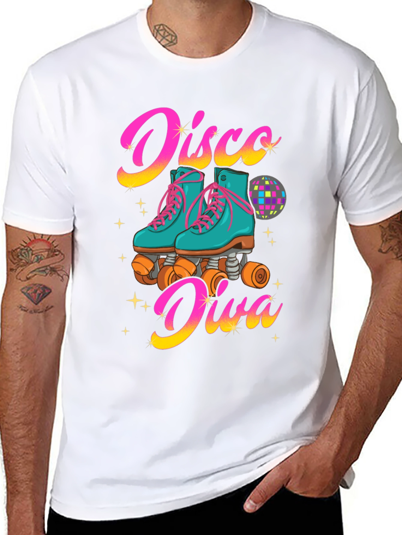 Disco Diva Roller Skate Graphic T-Shirt