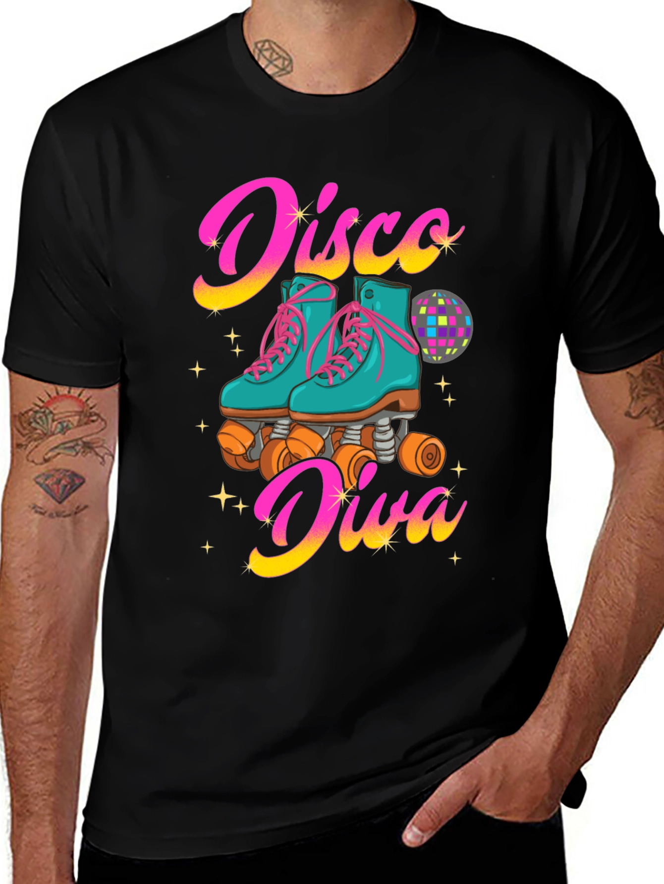 Disco Diva Roller Skate Graphic T-Shirt