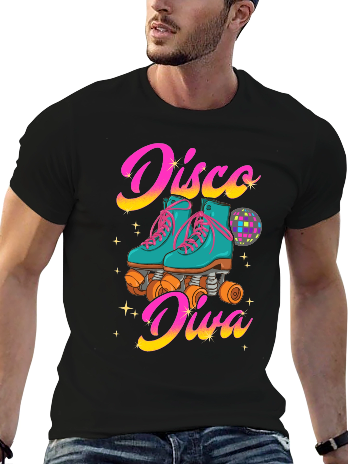 Disco Diva Roller Skate Graphic T-Shirt