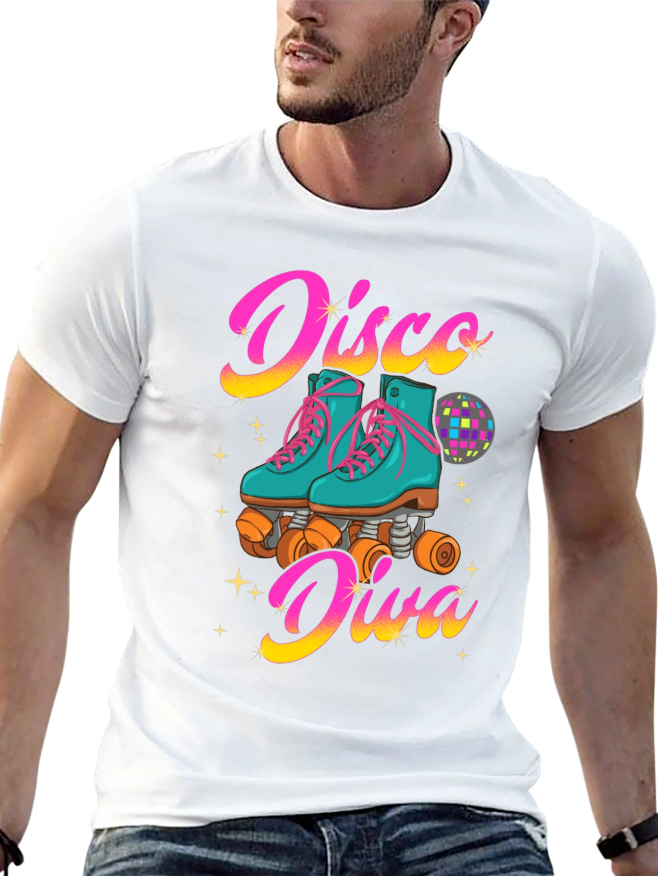 Disco Diva Roller Skate Graphic T-Shirt