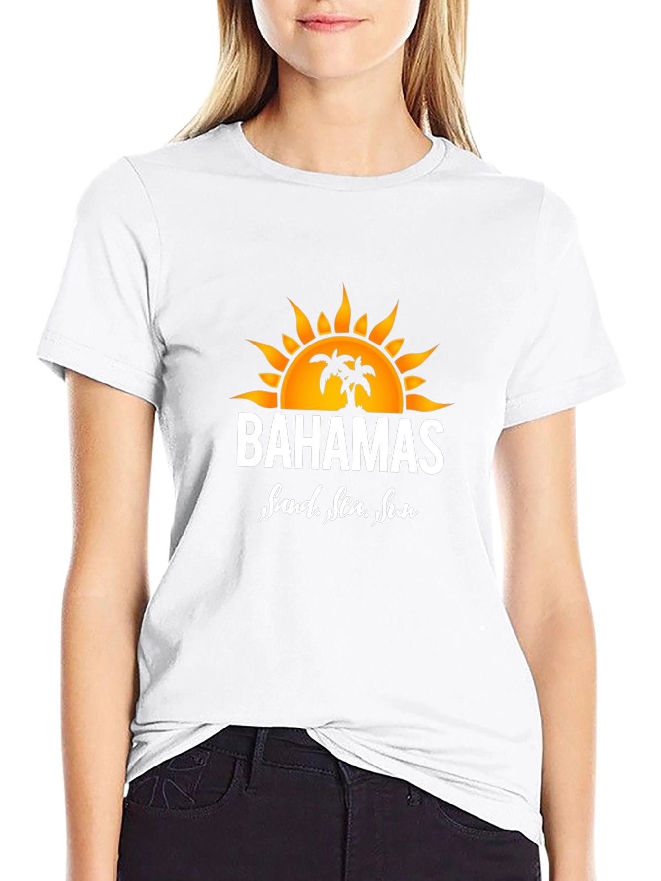 Bahamas Sand Sea Sun Graphic Tee - Black