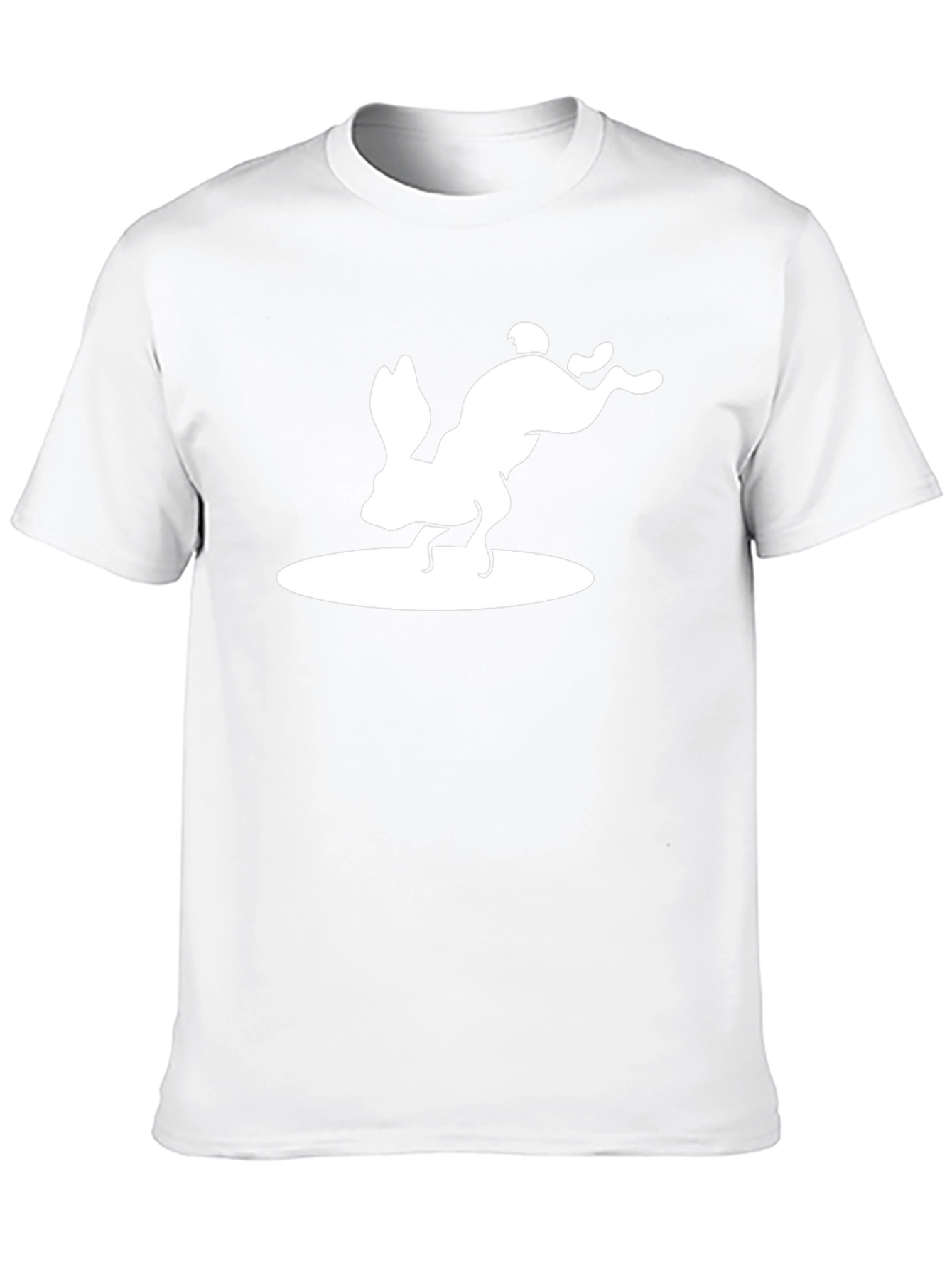 Rabbit Silhouette Graphic Print Black T-Shirt