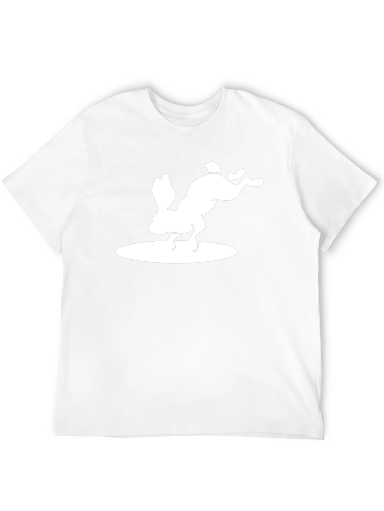 Rabbit Silhouette Graphic Print Black T-Shirt