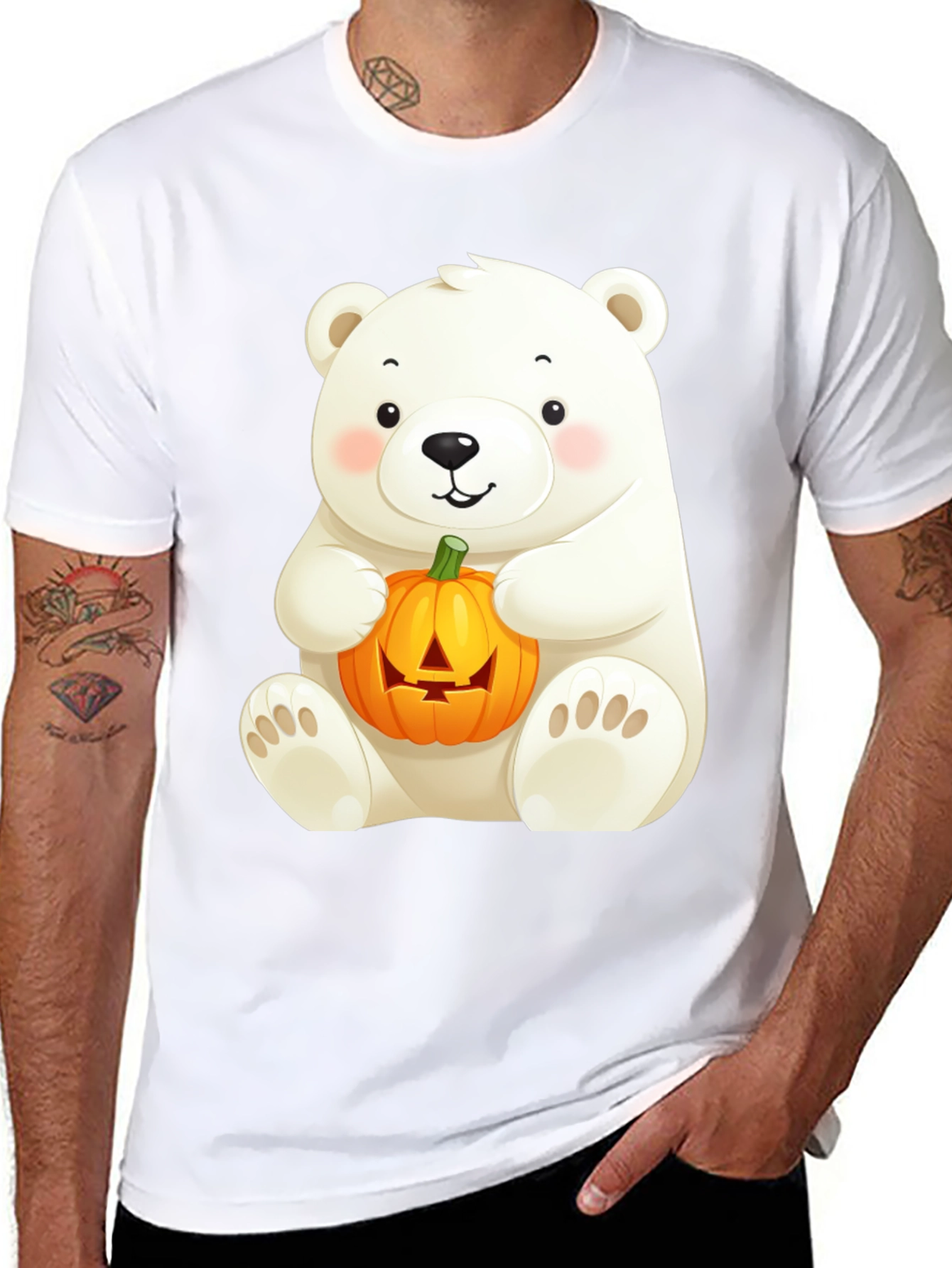 Polar Bear Halloween Pumpkin T-Shirt
