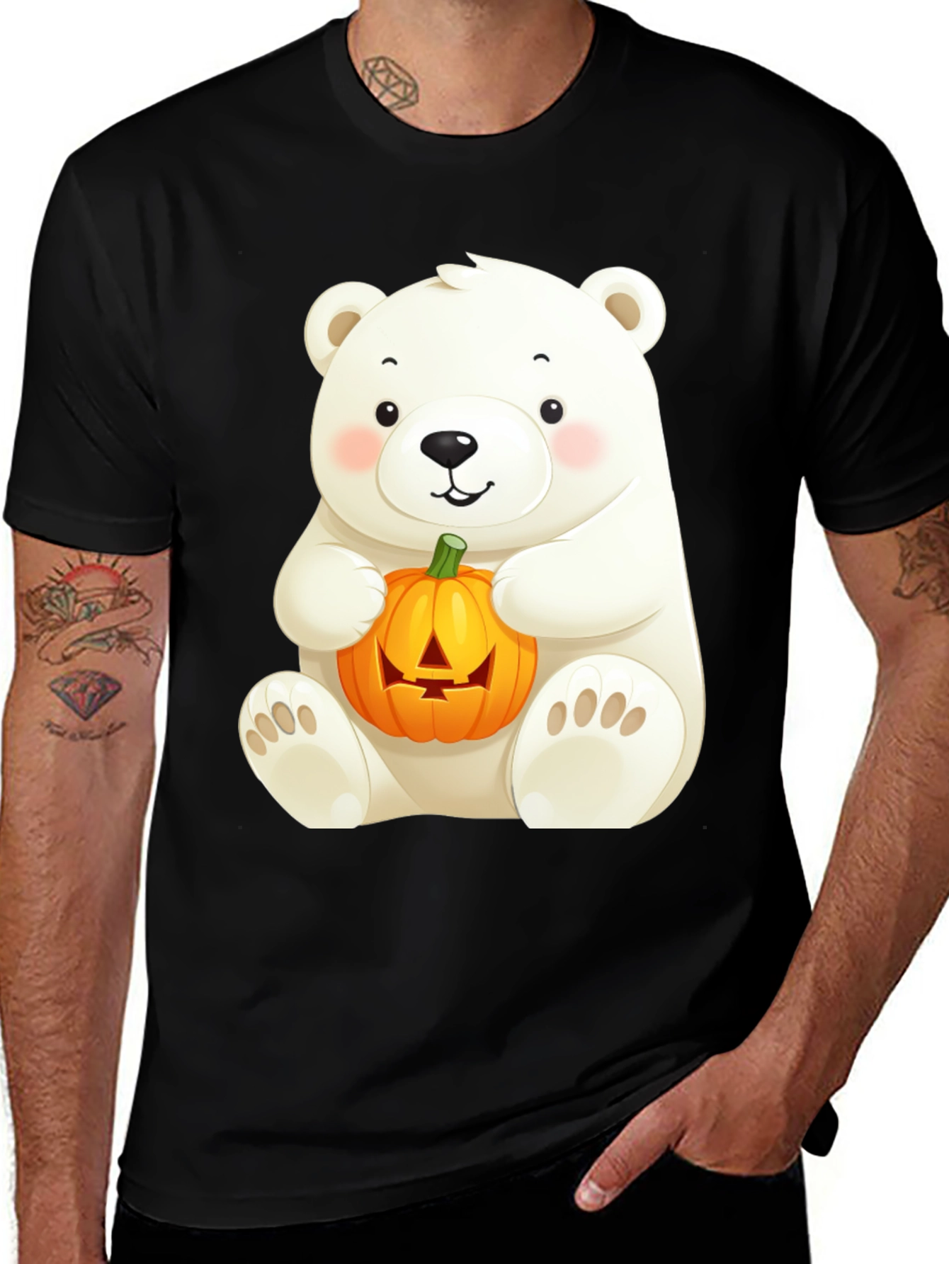 Polar Bear Halloween Pumpkin T-Shirt