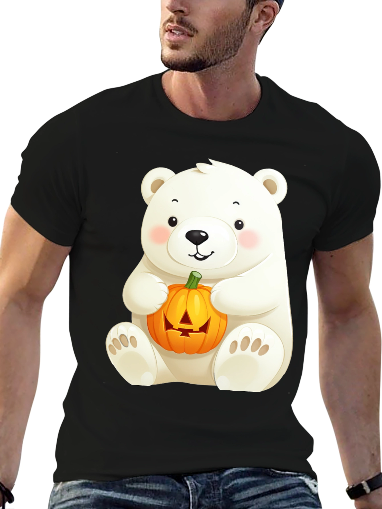 Polar Bear Halloween Pumpkin T-Shirt