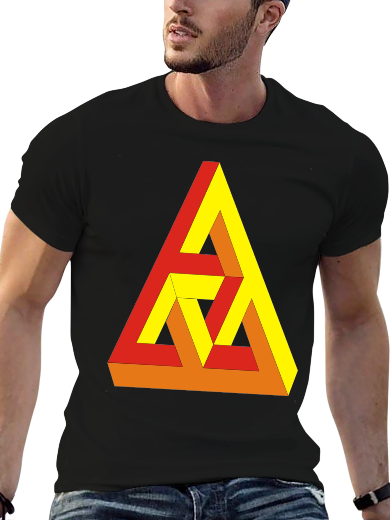 Optical Illusion Triangle Graphic Tee