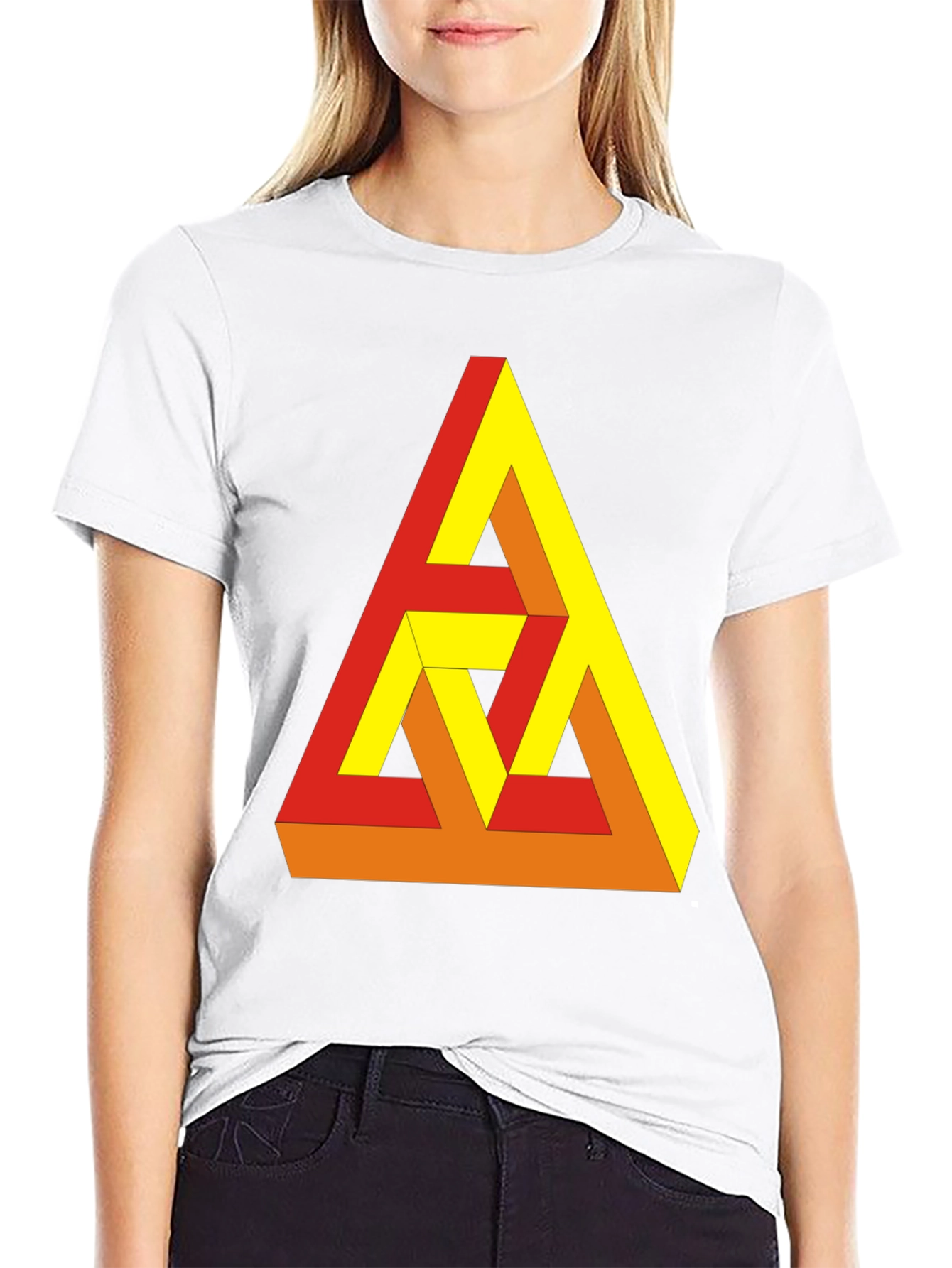 Optical Illusion Triangle Graphic Tee