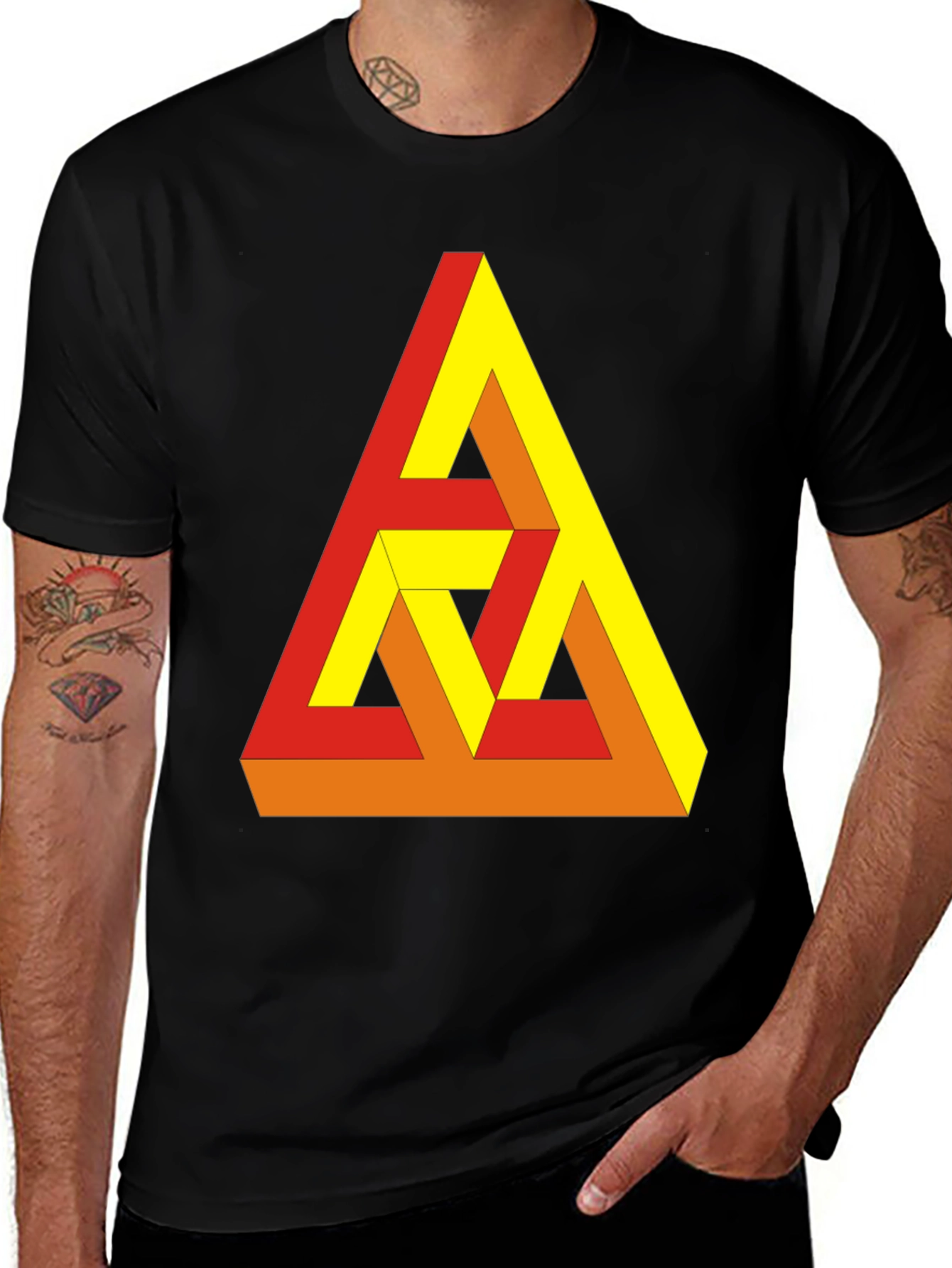 Optical Illusion Triangle Graphic Tee