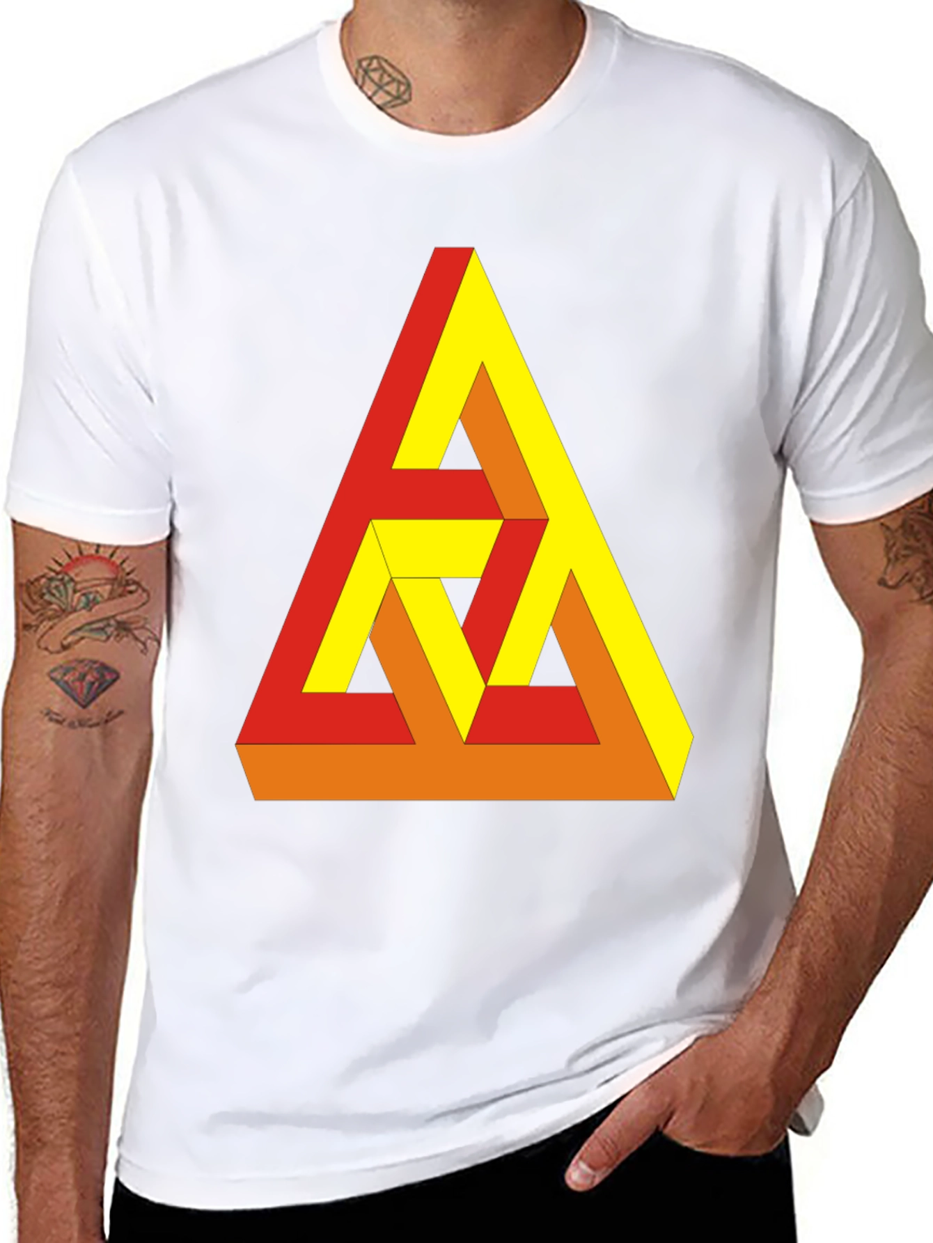 Optical Illusion Triangle Graphic Tee