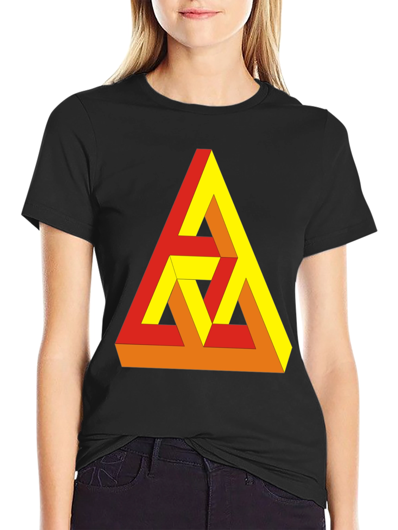 Optical Illusion Triangle Graphic Tee