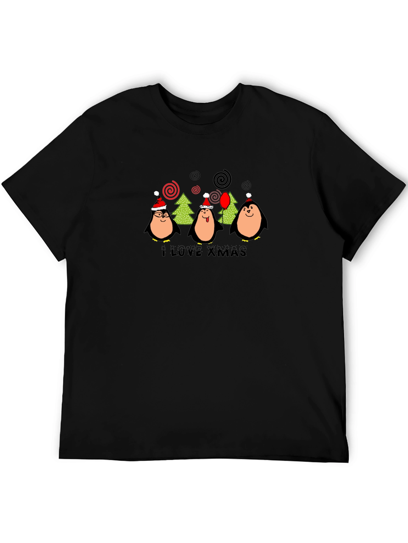 Christmas Penguin T-Shirt - I Love Xmas Holiday Tee