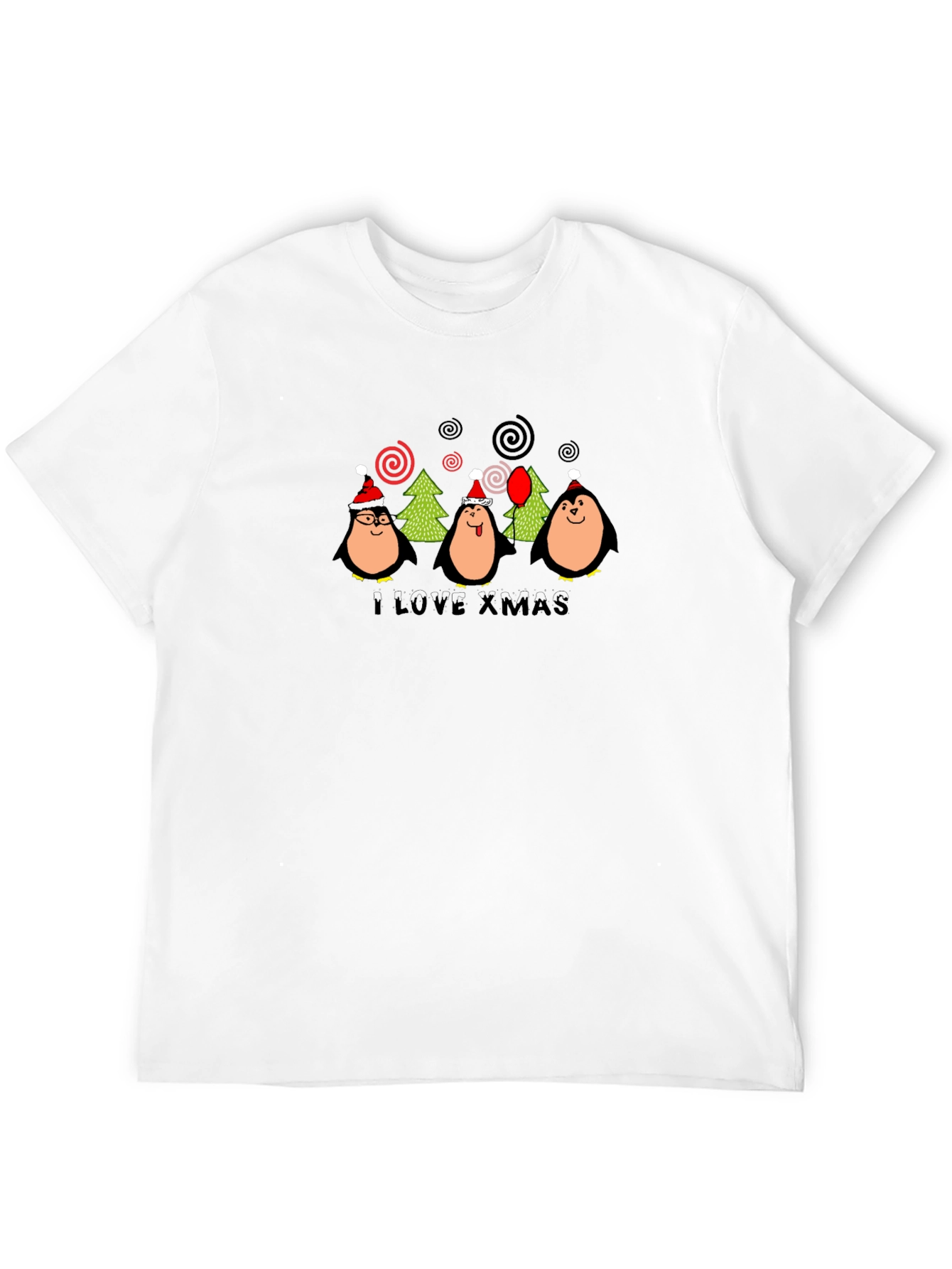 Christmas Penguin T-Shirt - I Love Xmas Holiday Tee