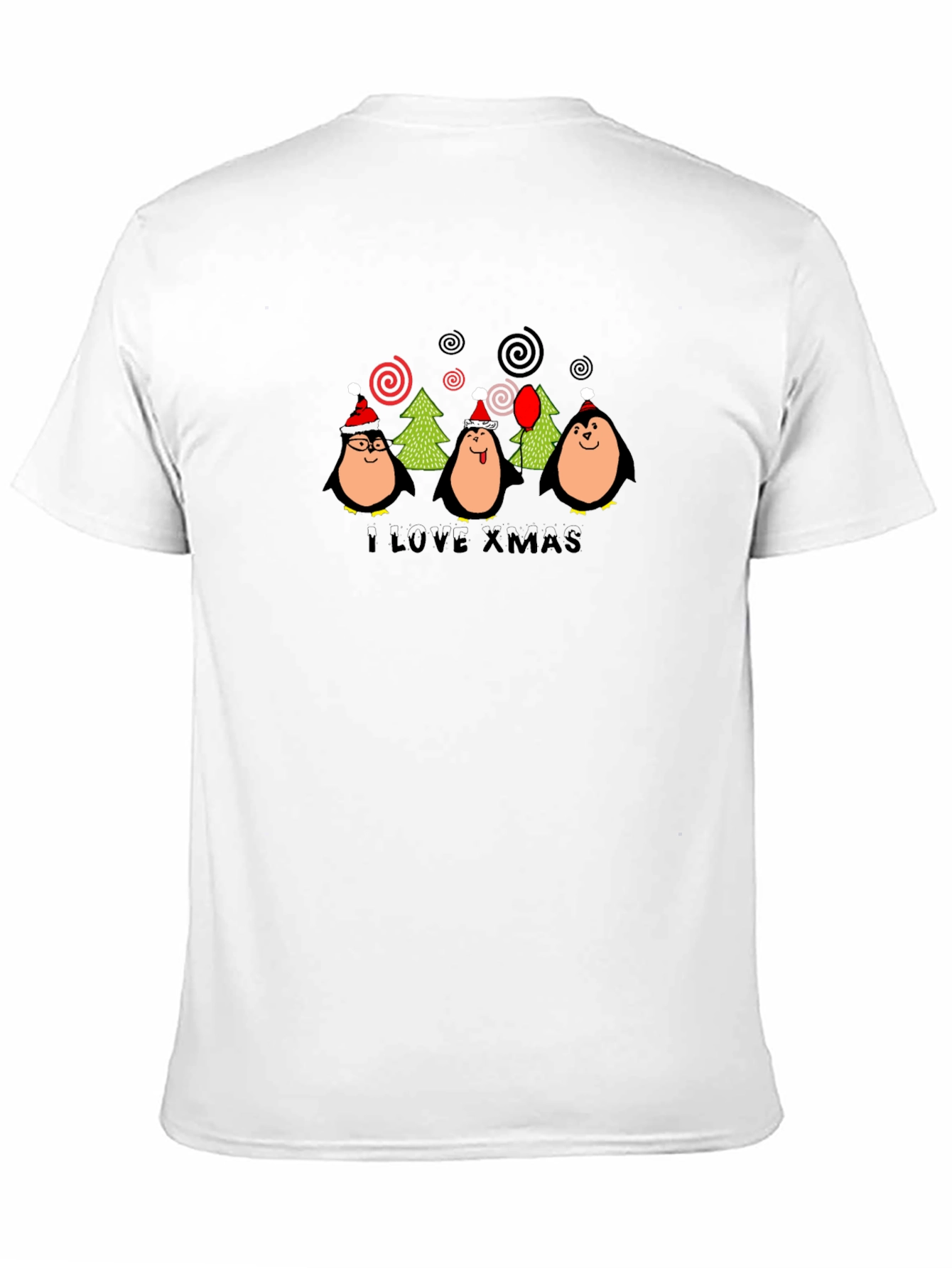 Christmas Penguin T-Shirt - I Love Xmas Holiday Tee