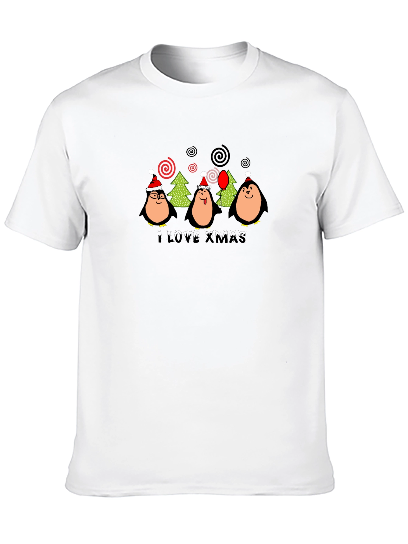 Christmas Penguin T-Shirt - I Love Xmas Holiday Tee