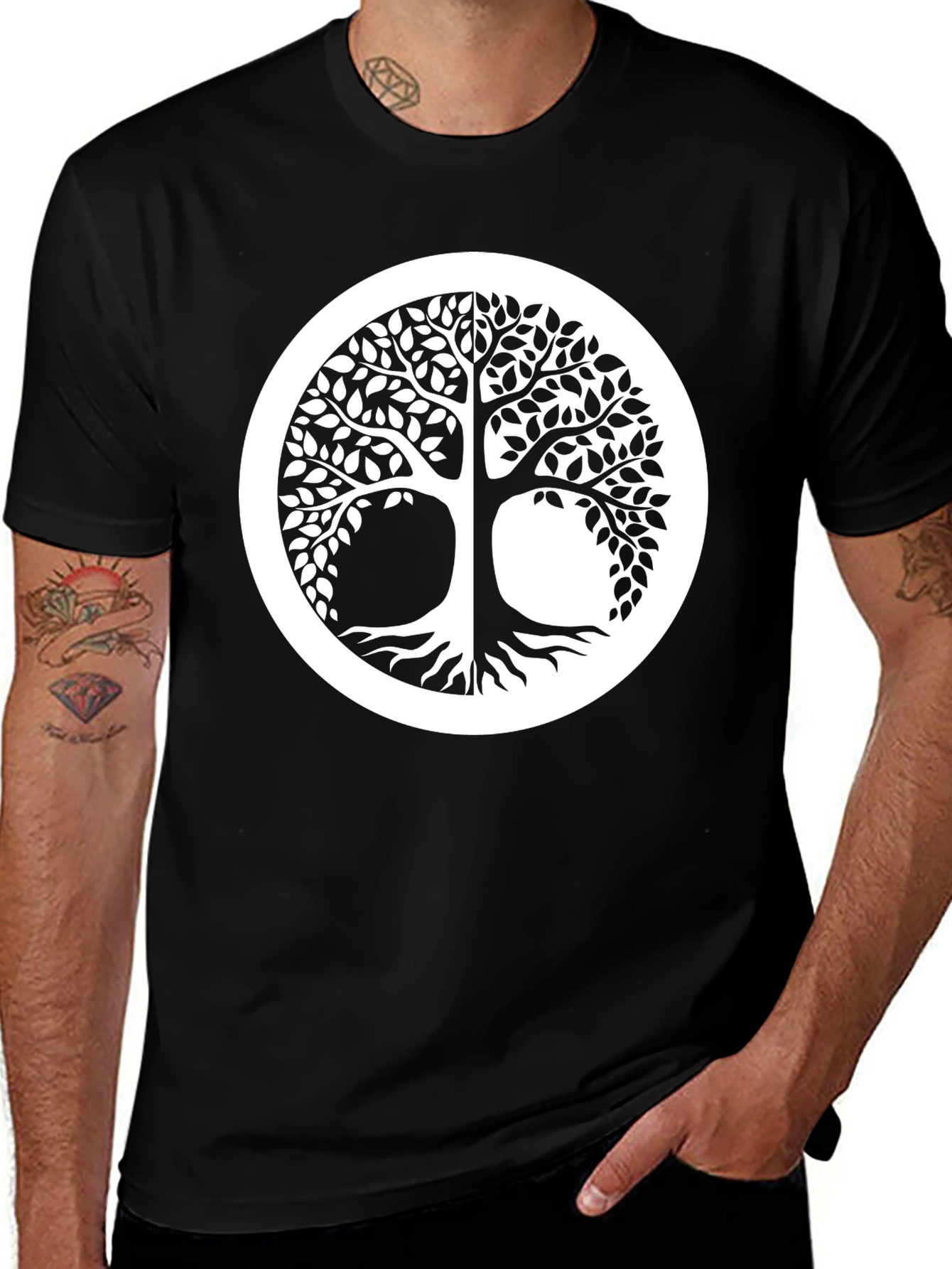 Yggdrasil Tree of Life Black Graphic Tee