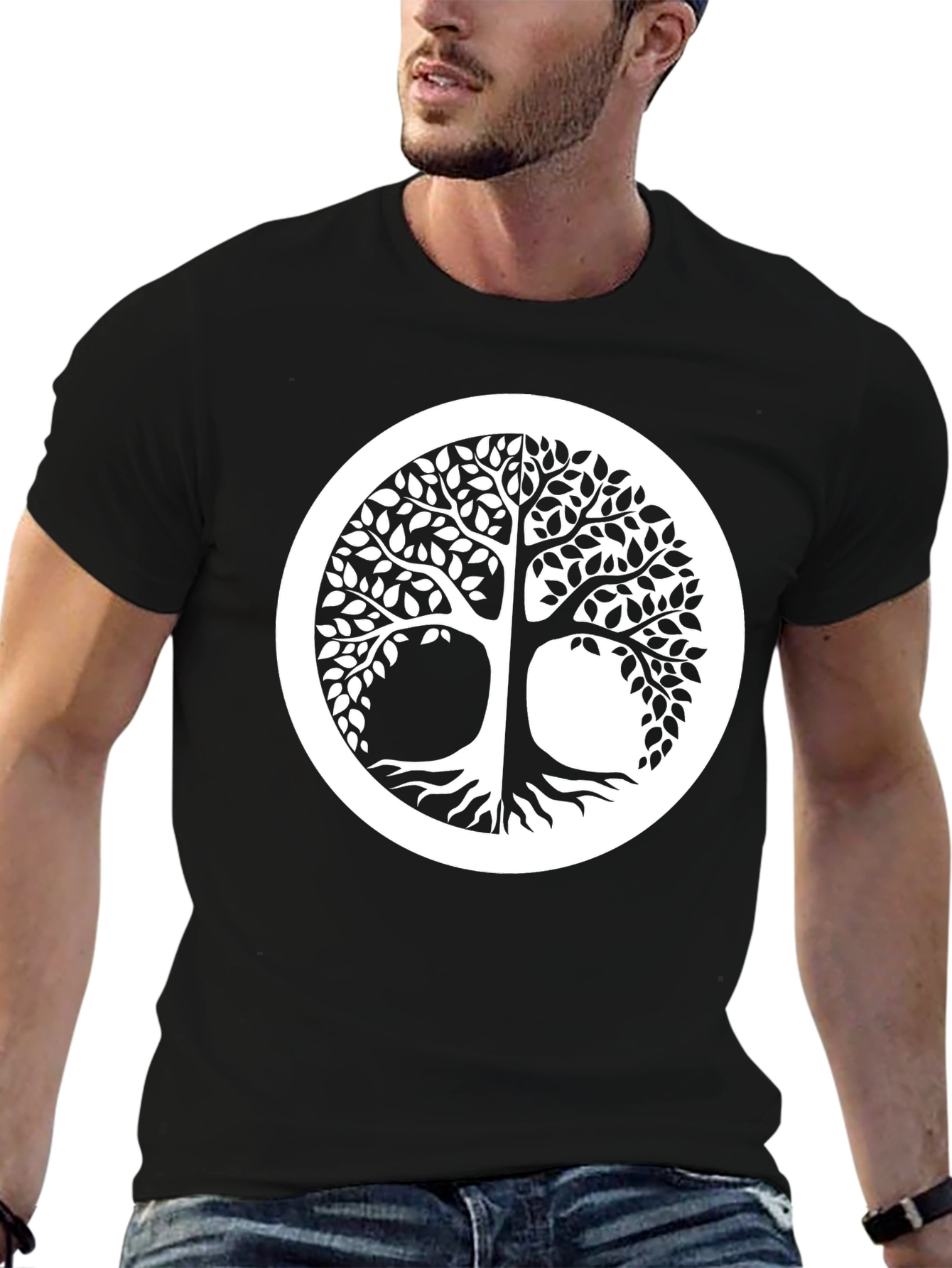 Yggdrasil Tree of Life Black Graphic Tee