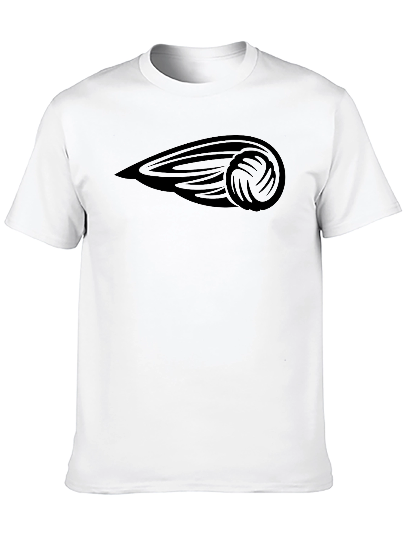 Mens Black T-Shirt with Volleyball Graphic