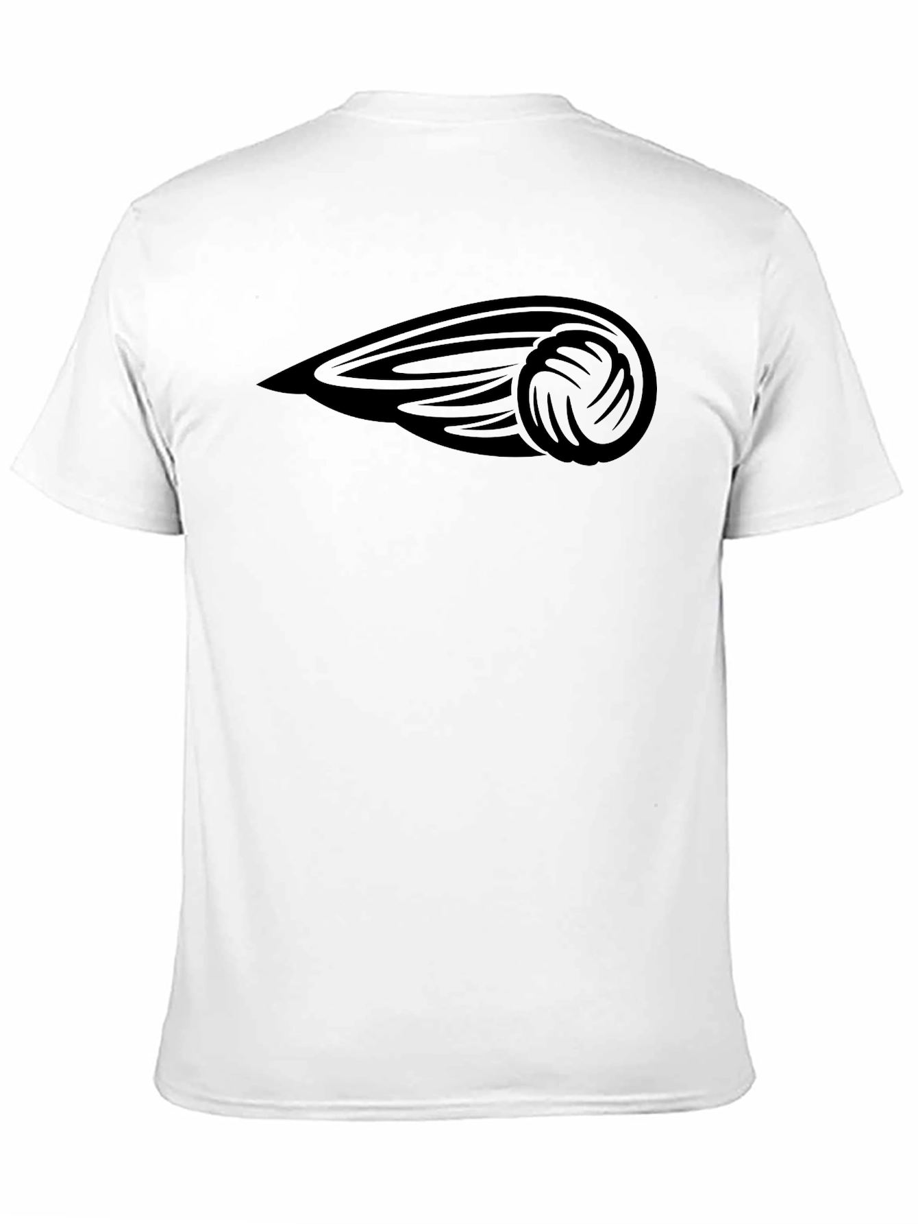 Mens Black T-Shirt with Volleyball Graphic