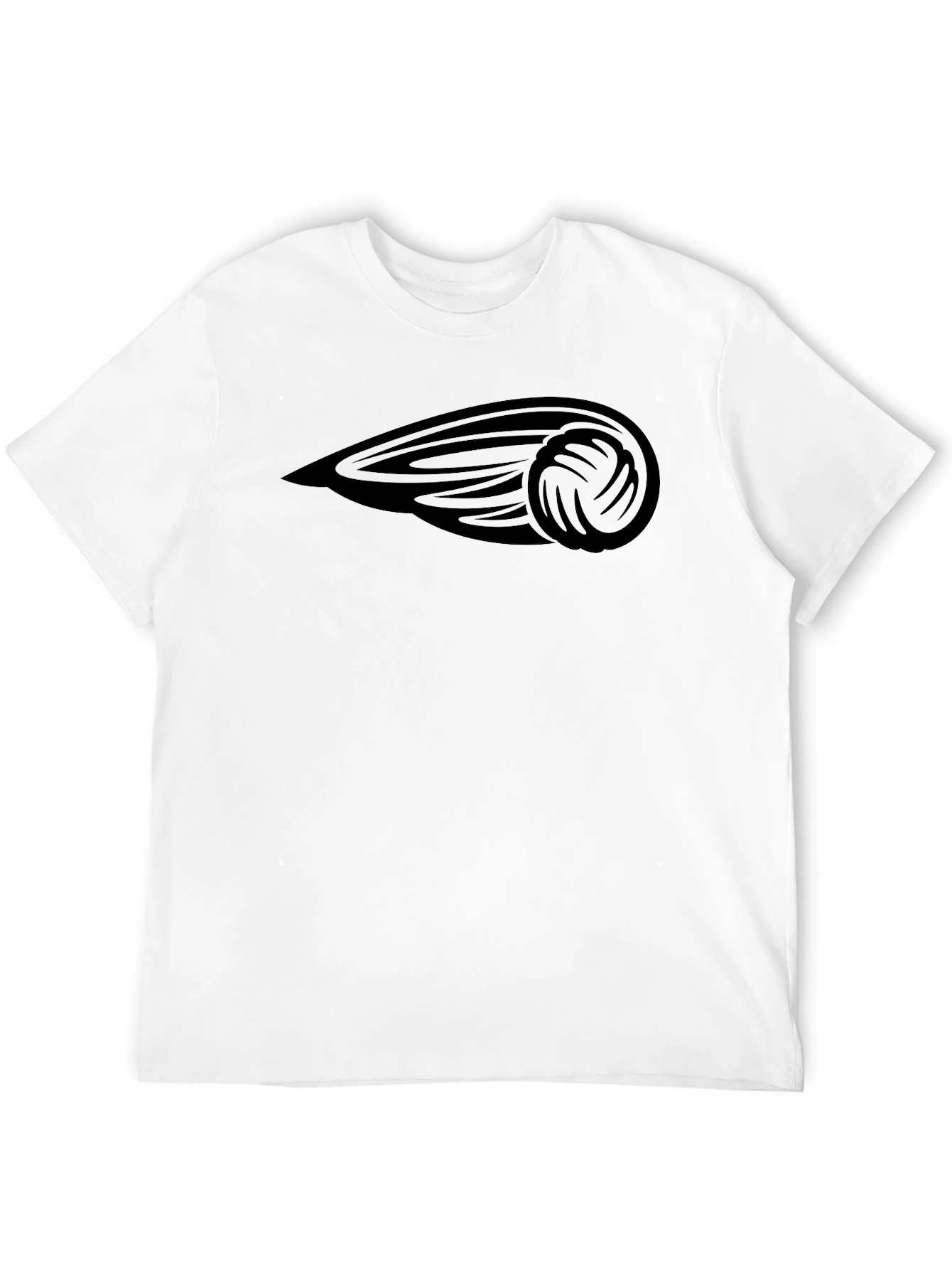 Mens Black T-Shirt with Volleyball Graphic