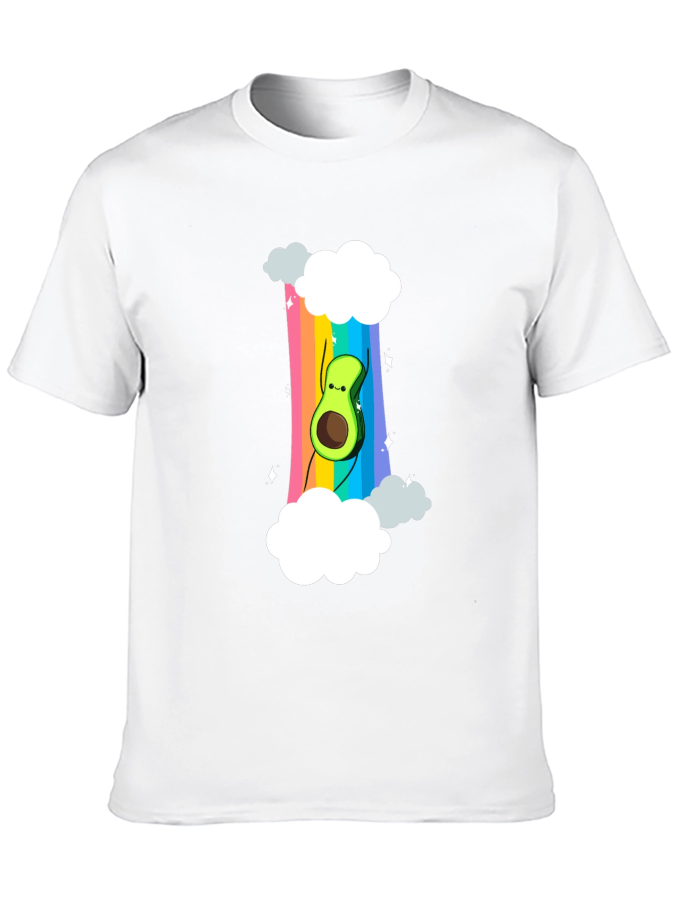 Rainbow Avocado Graphic Tee - Unisex Black T-Shirt