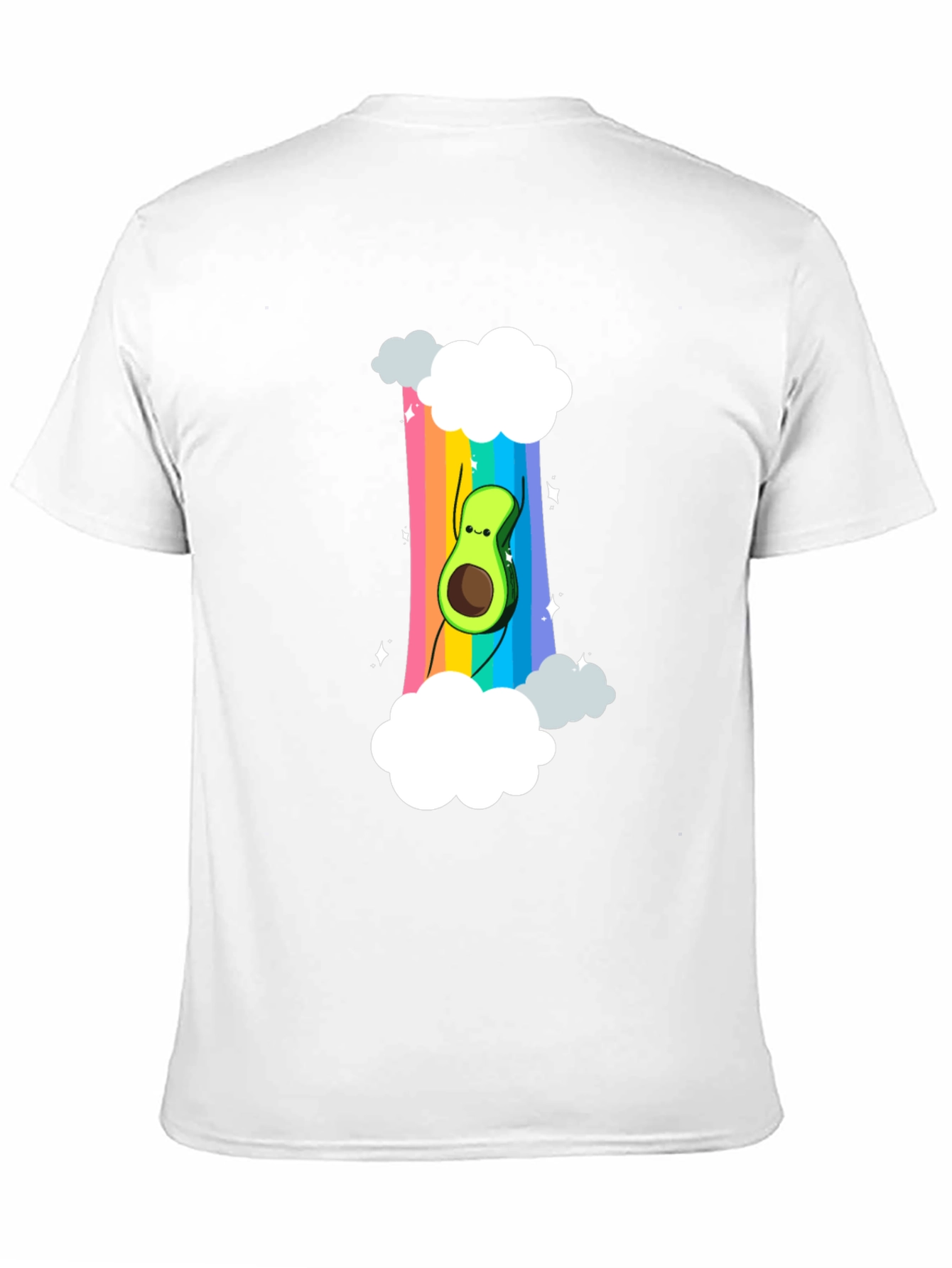 Rainbow Avocado Graphic Tee - Unisex Black T-Shirt
