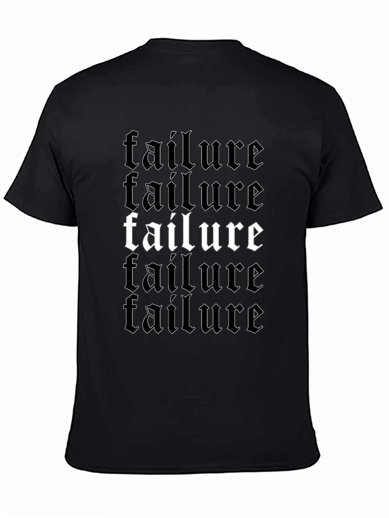 Failure Graphic Print Black T-Shirt