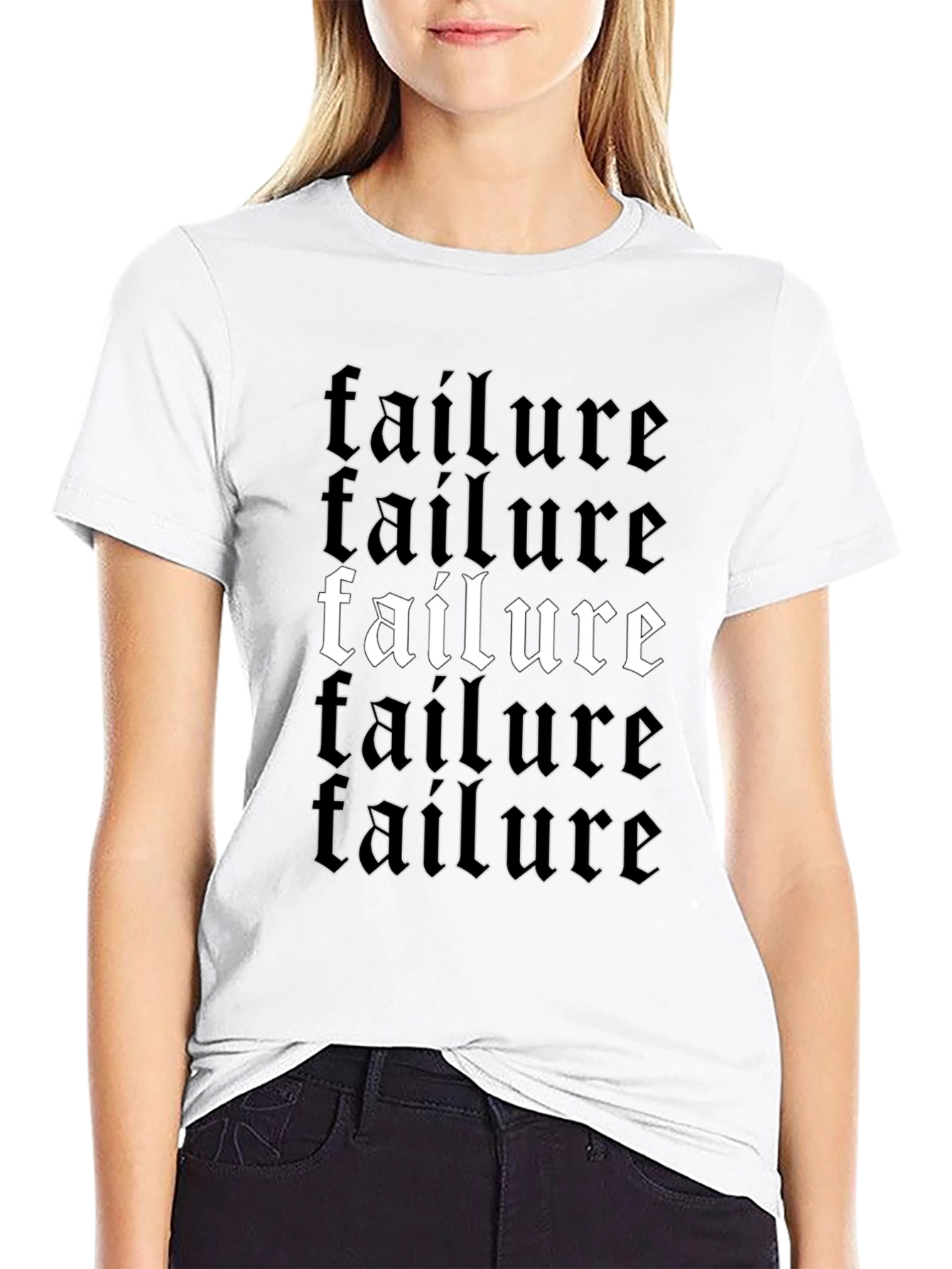 Failure Graphic Print Black T-Shirt