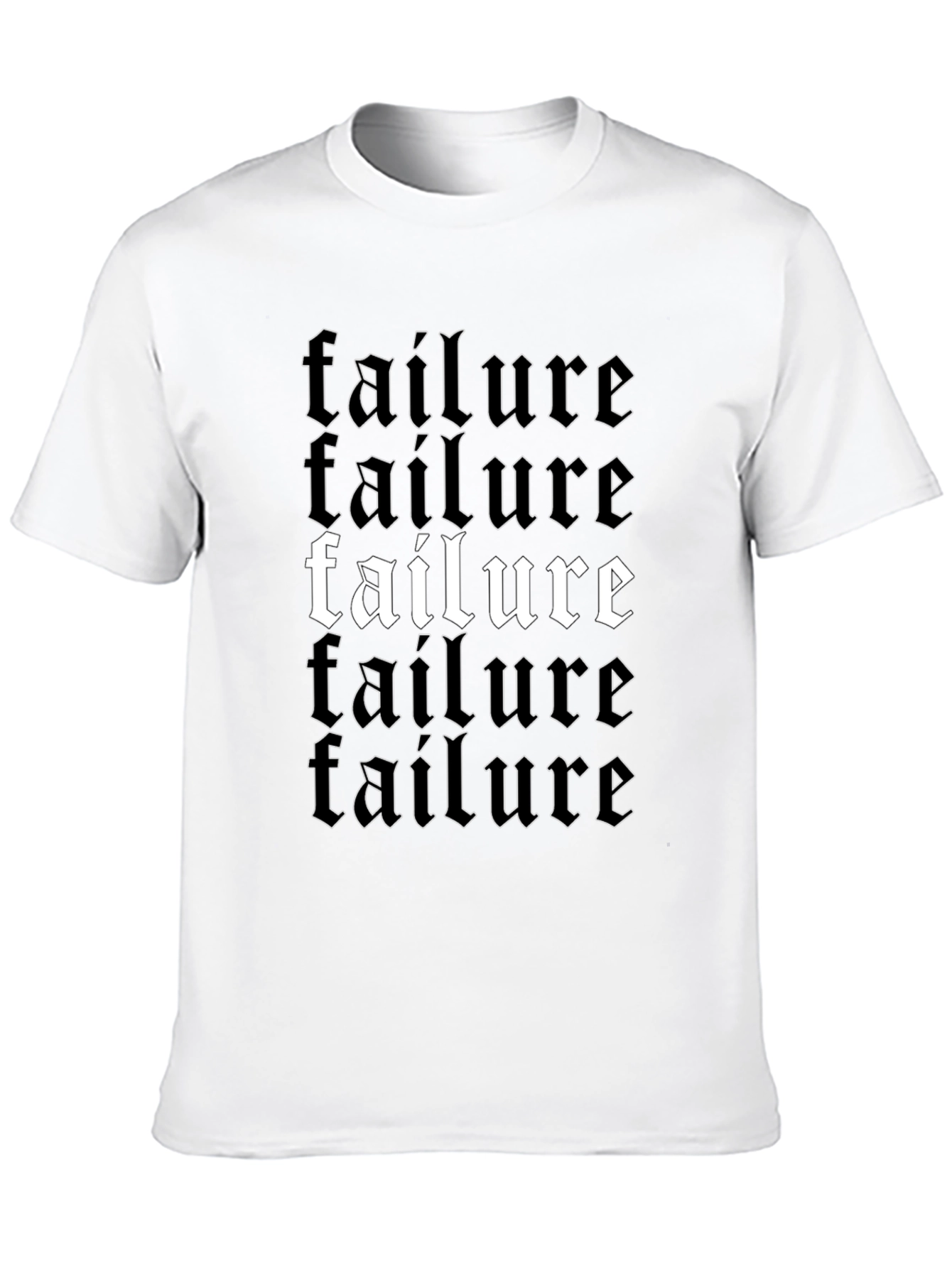 Failure Graphic Print Black T-Shirt