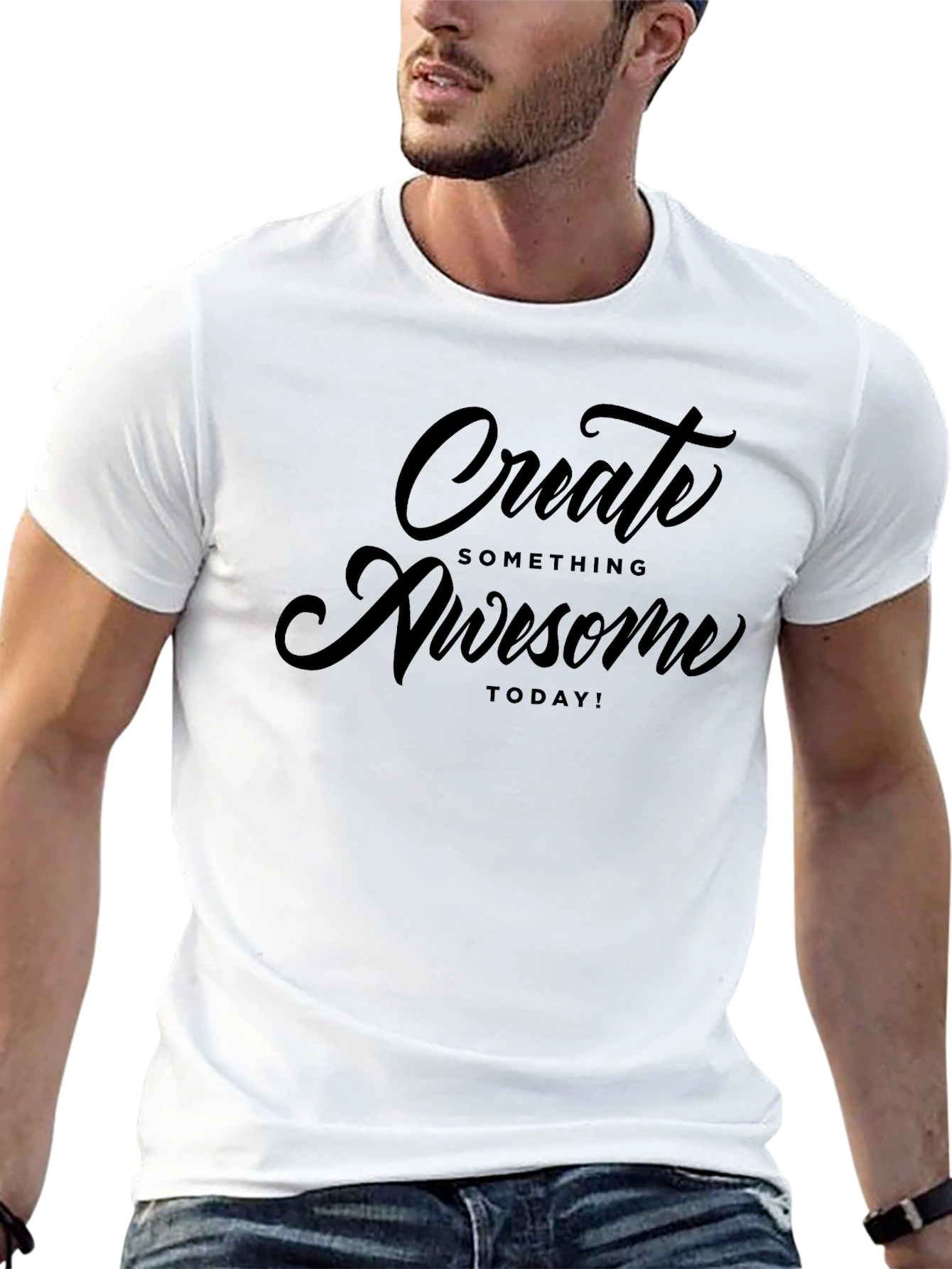 Create Something Awesome Today Black T-Shirt