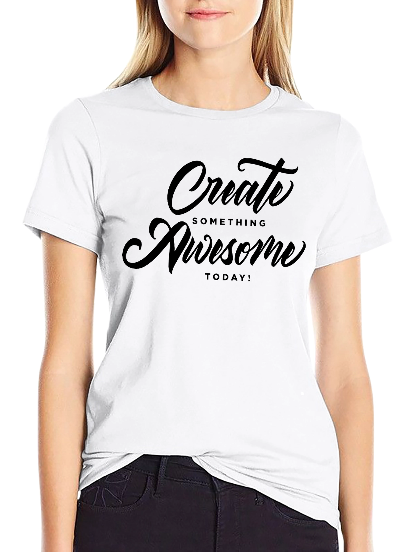 Create Something Awesome Today Black T-Shirt