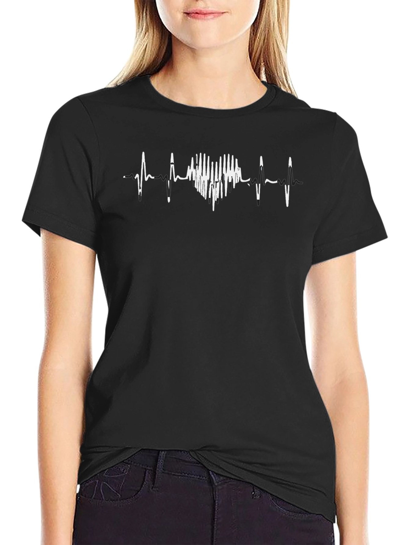 Heartbeat Heart Tee - Mens Crew Neck