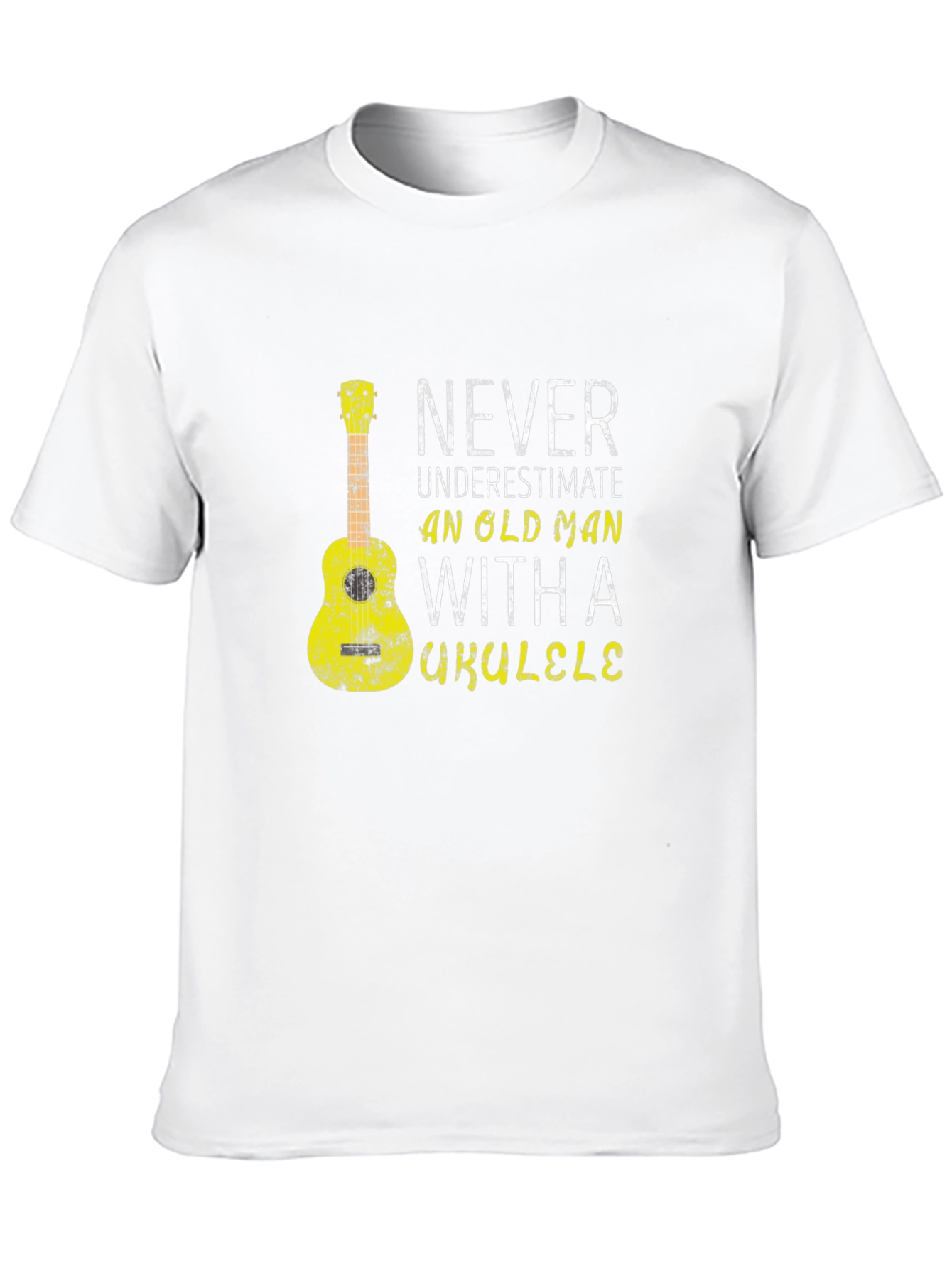 Never Underestimate Old Man Ukulele T-Shirt