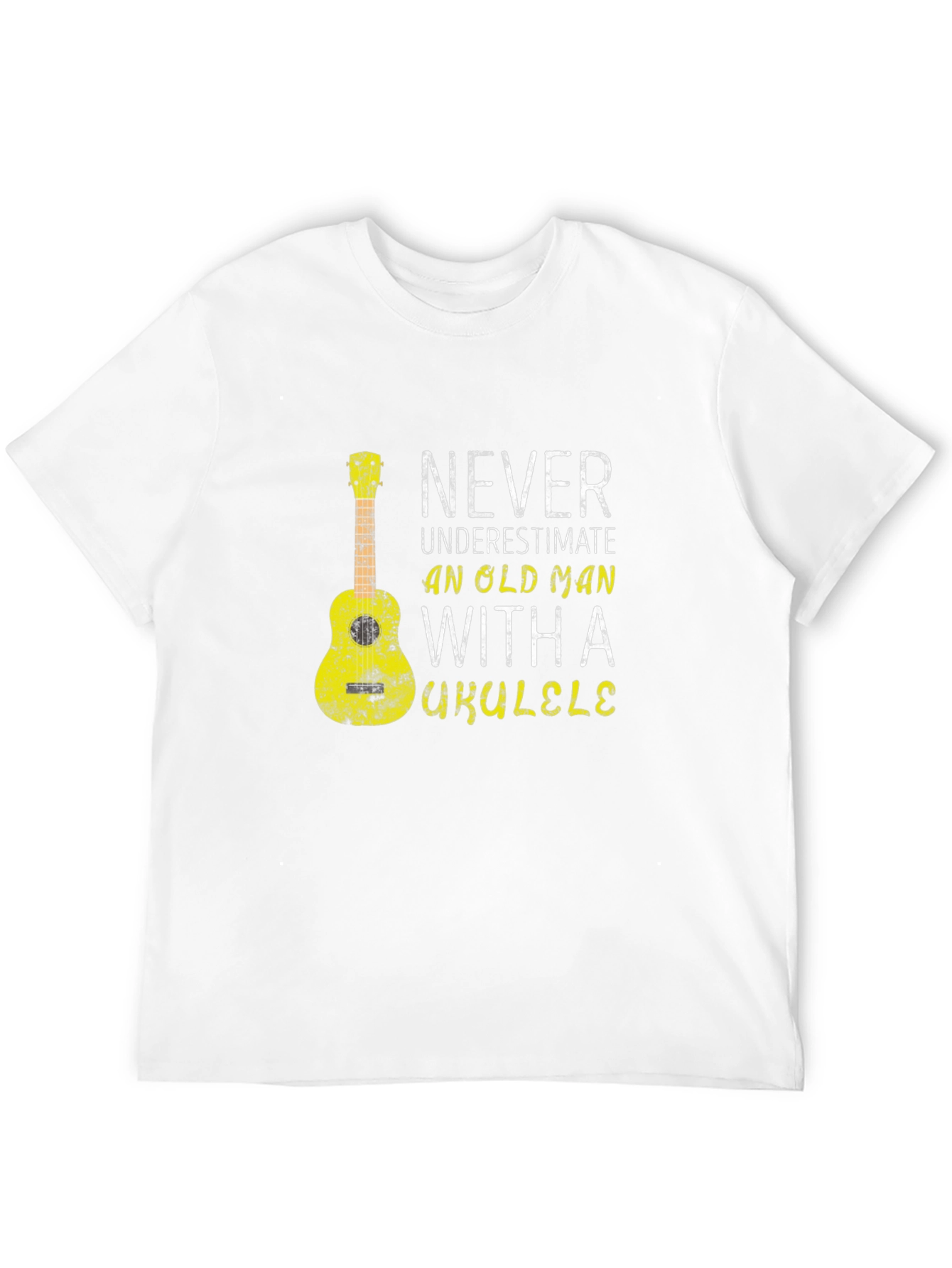 Never Underestimate Old Man Ukulele T-Shirt