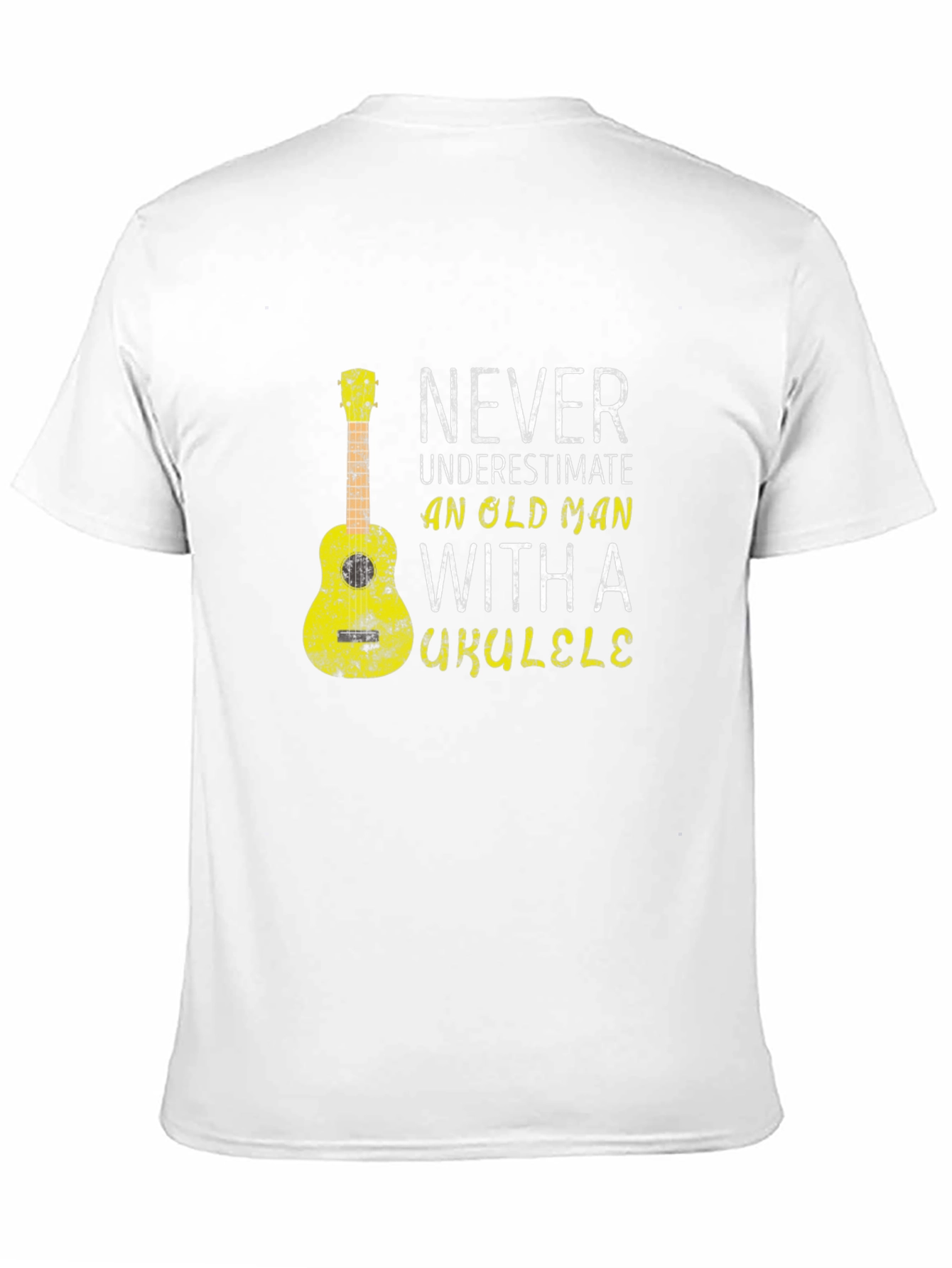 Never Underestimate Old Man Ukulele T-Shirt