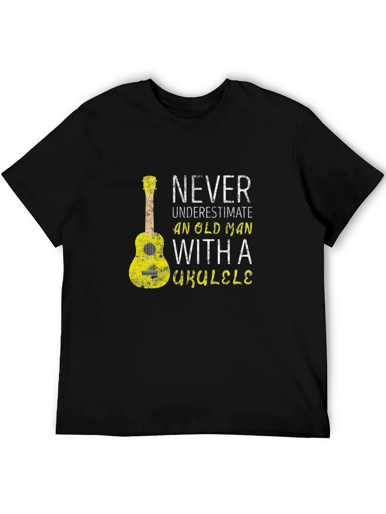 Never Underestimate Old Man Ukulele T-Shirt