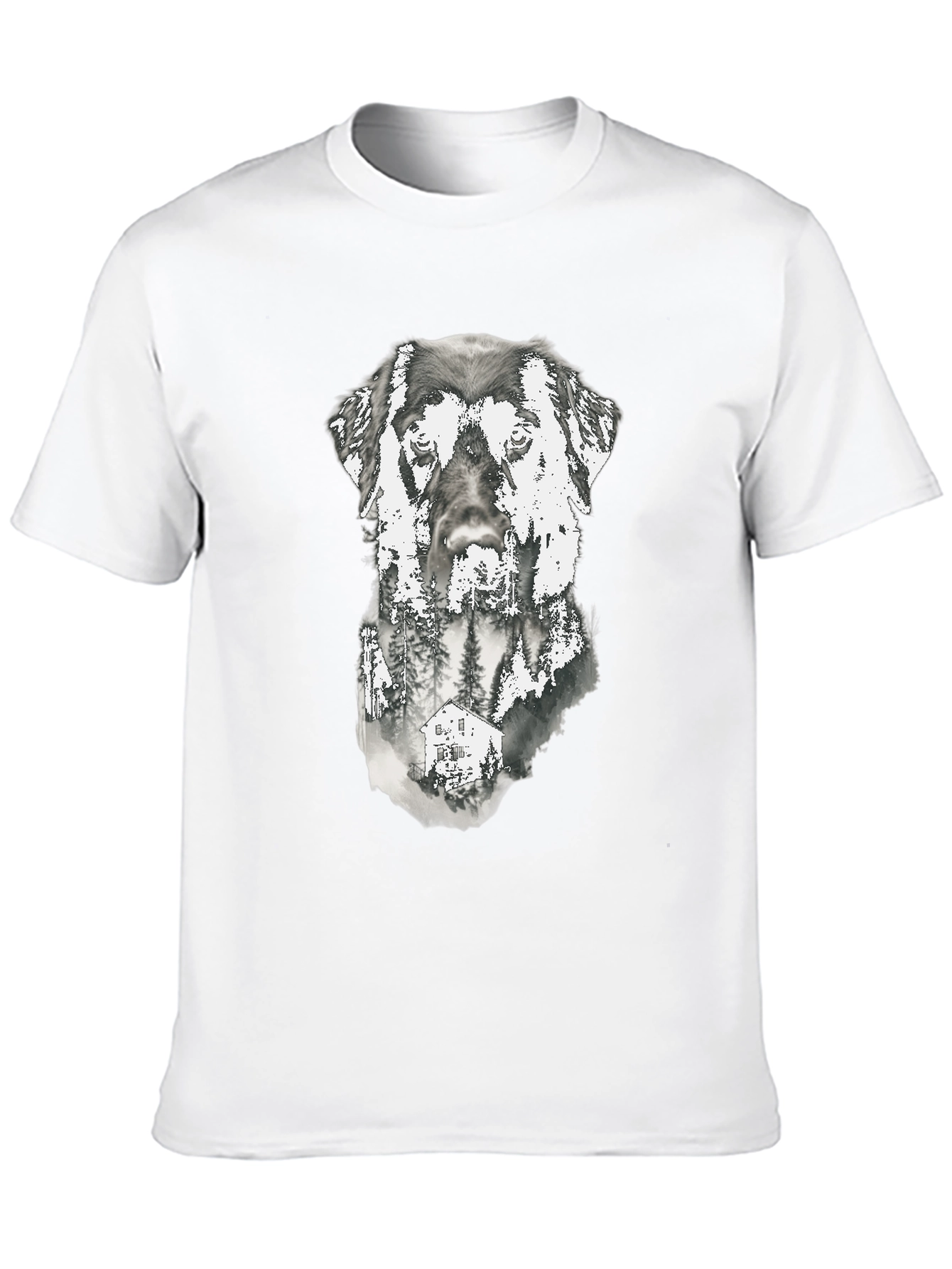 Dog & Forest Graphic Print Tee