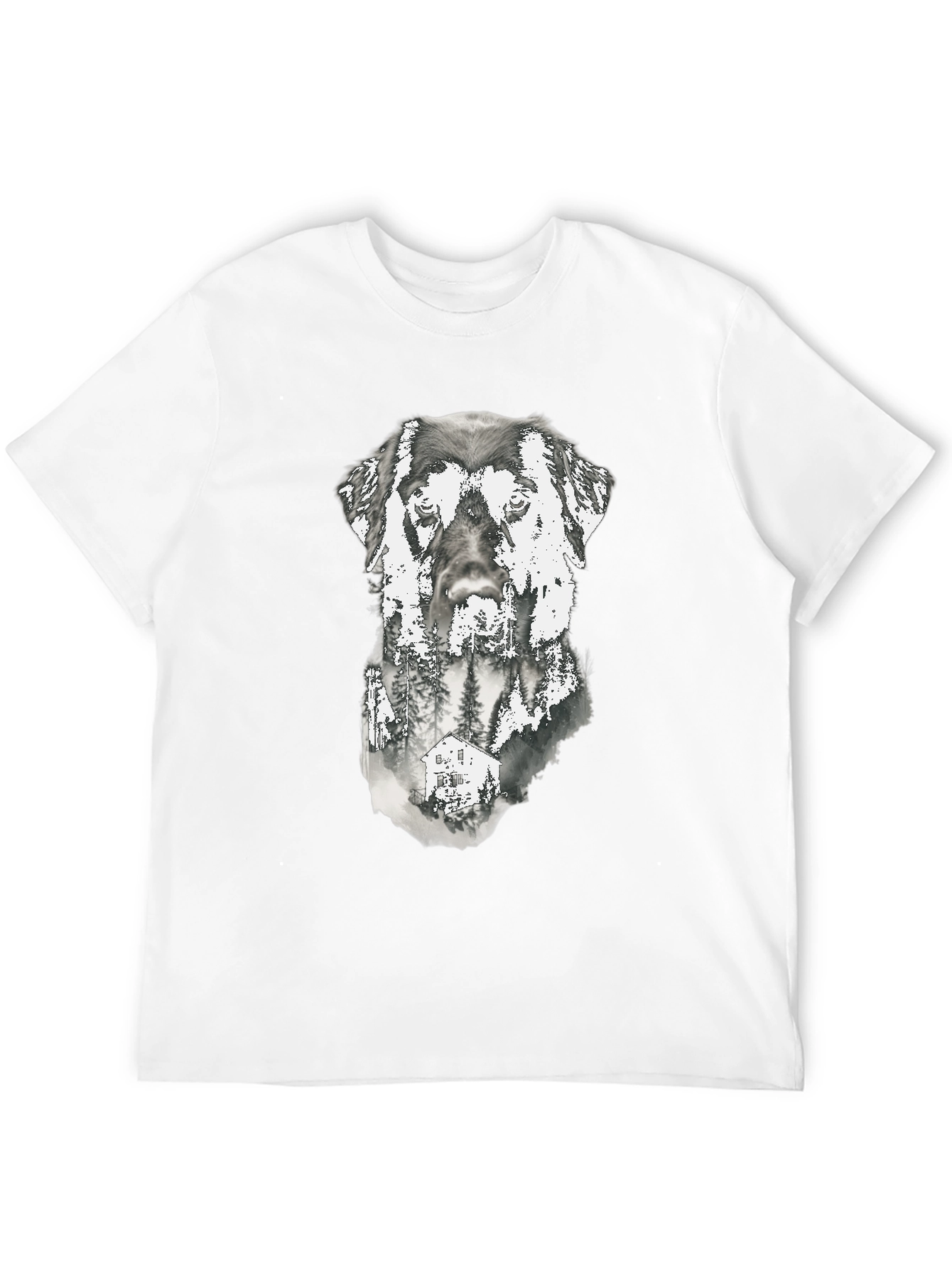 Dog & Forest Graphic Print Tee