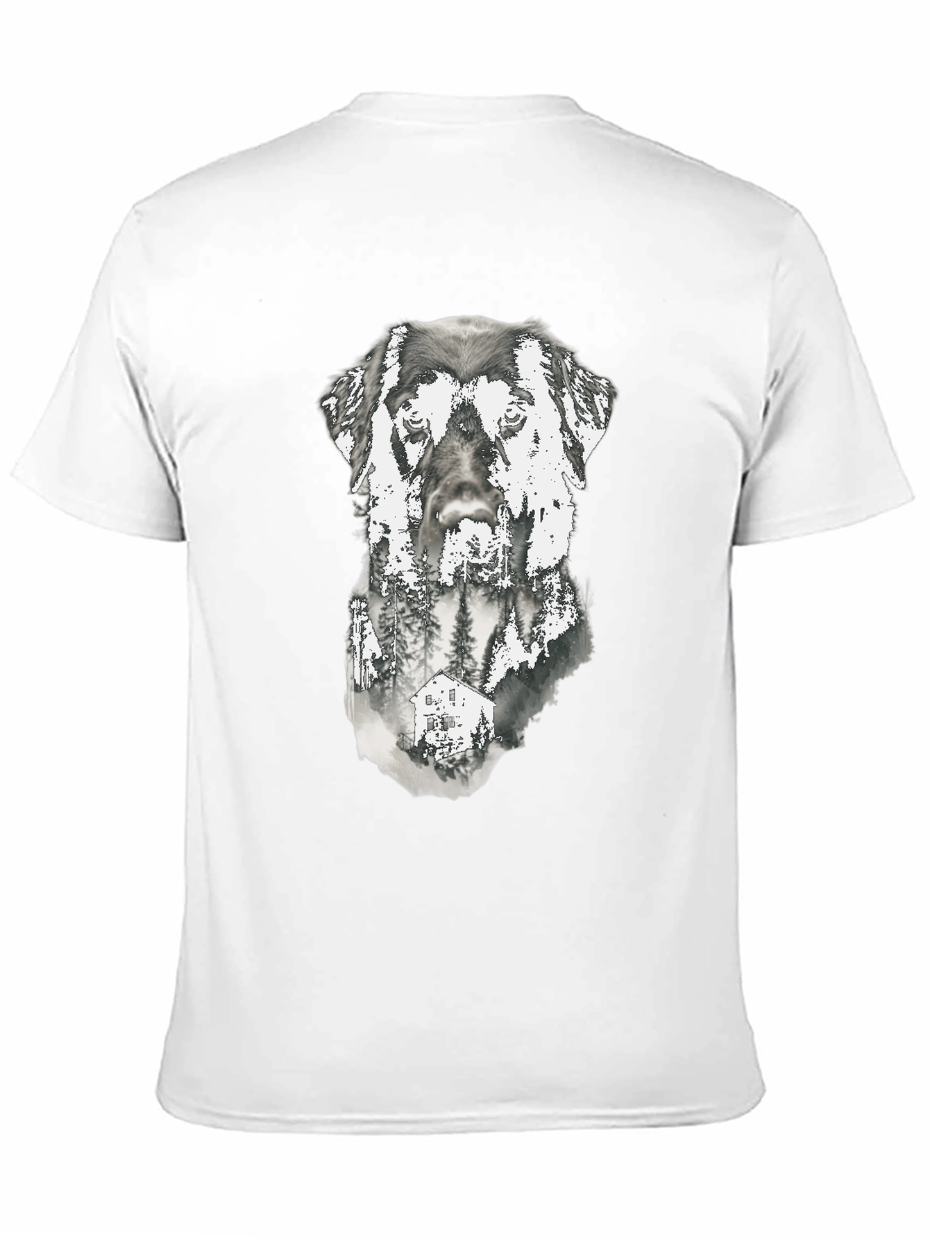 Dog & Forest Graphic Print Tee