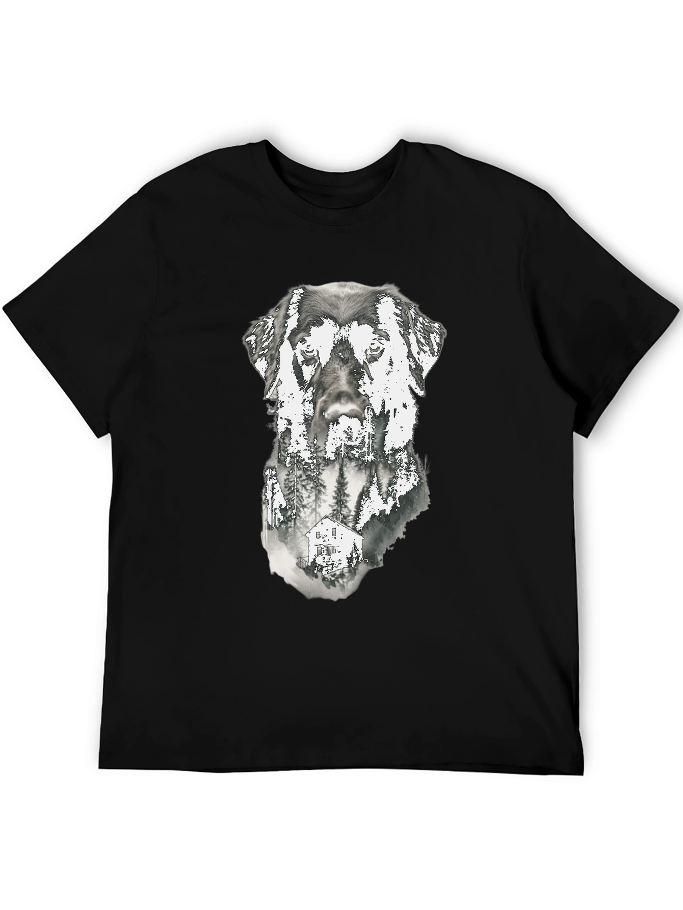 Dog & Forest Graphic Print Tee
