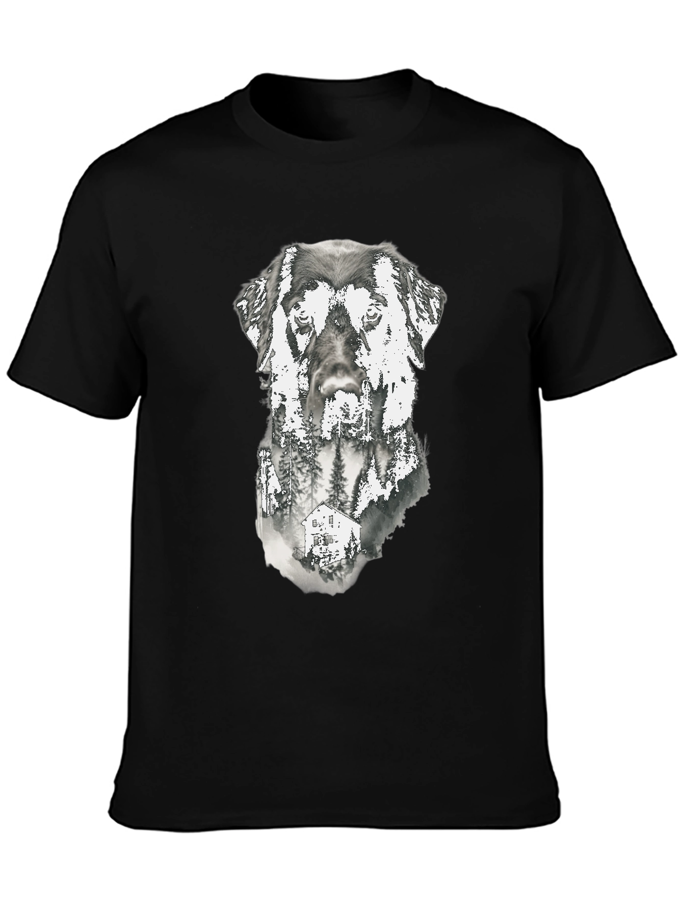 Dog & Forest Graphic Print Tee