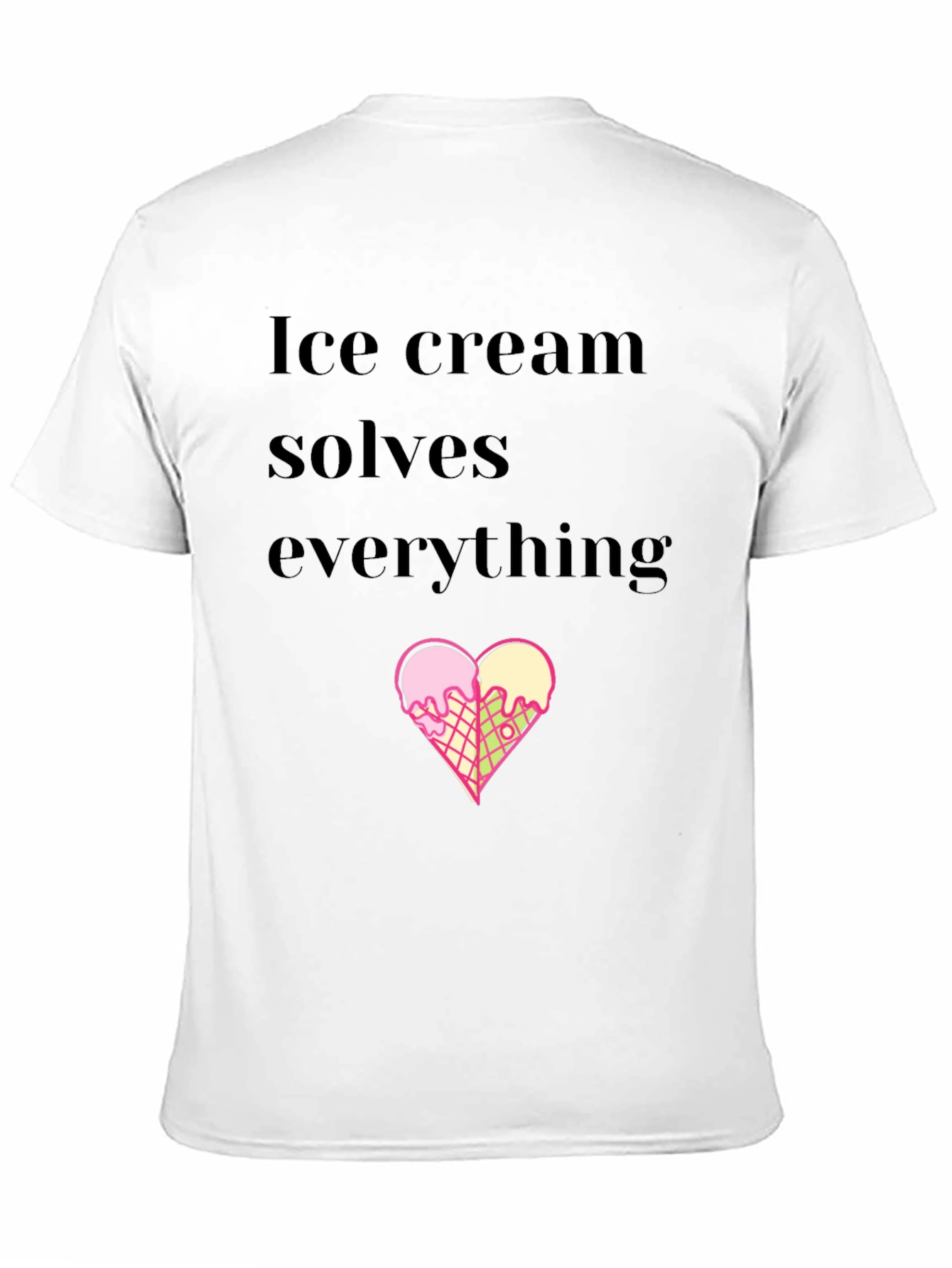Ice Cream Solves Everything Black T-Shirt