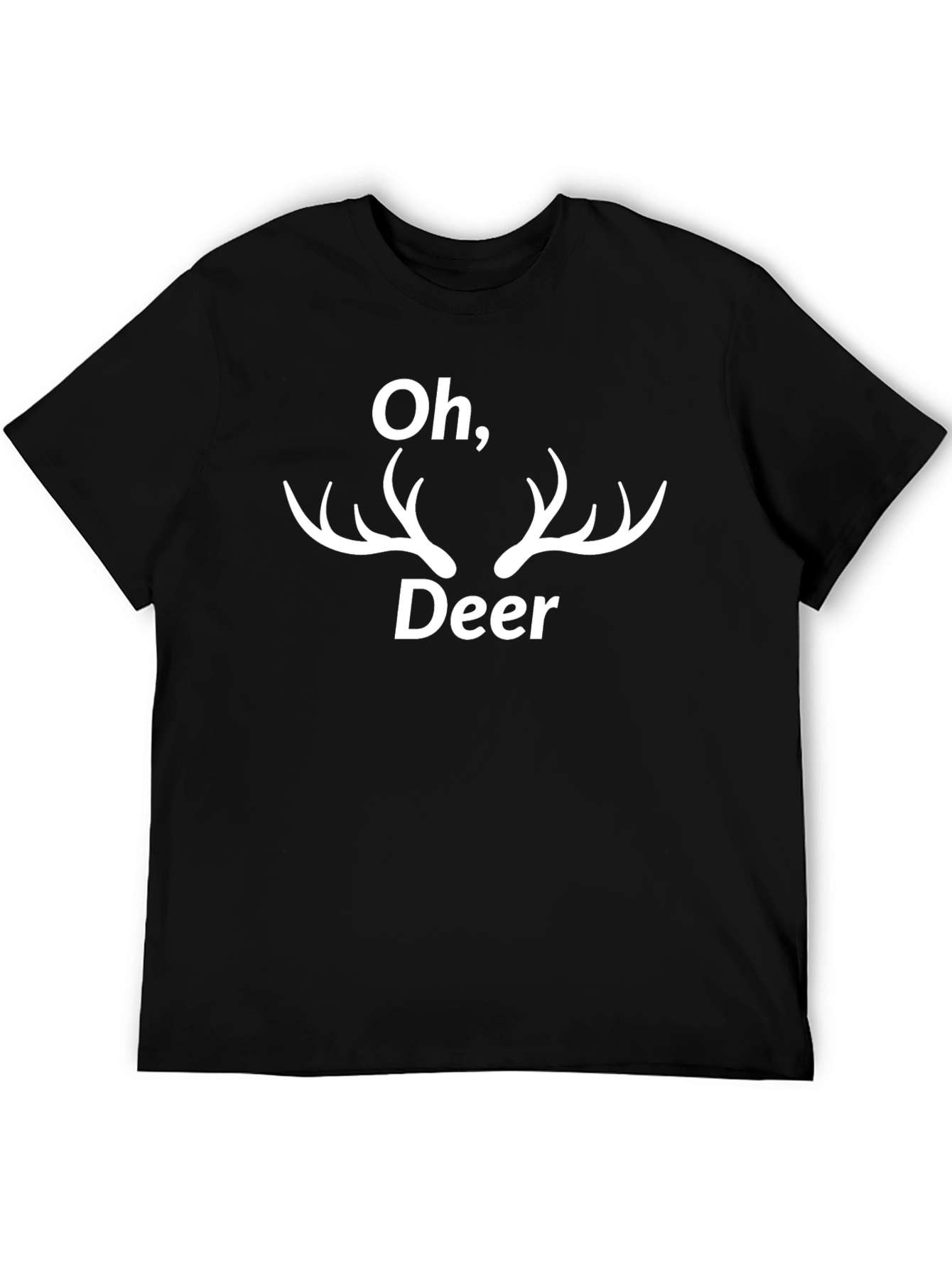 Oh Deer Funny Graphic T-Shirt - Black