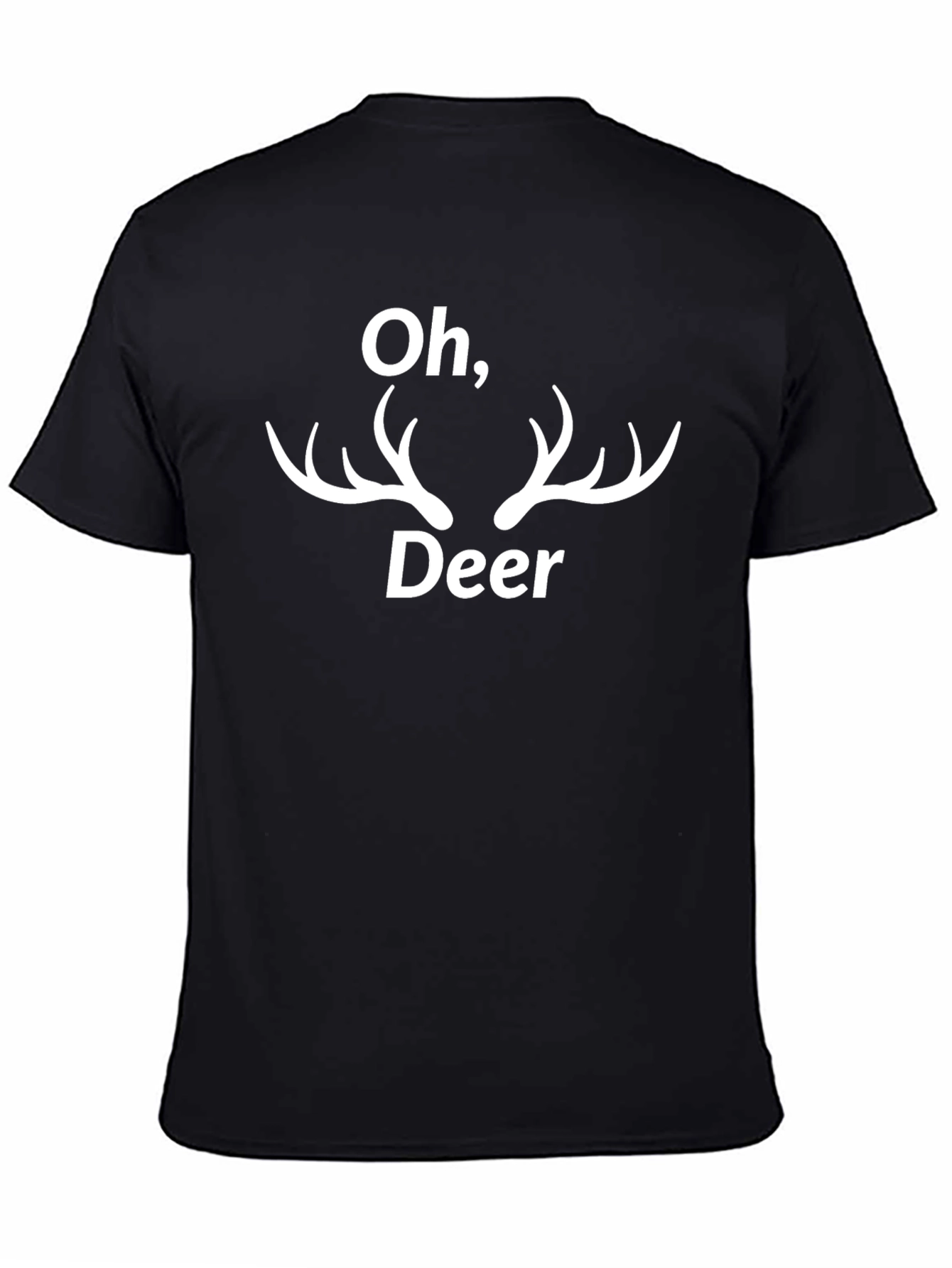 Oh Deer Funny Graphic T-Shirt - Black