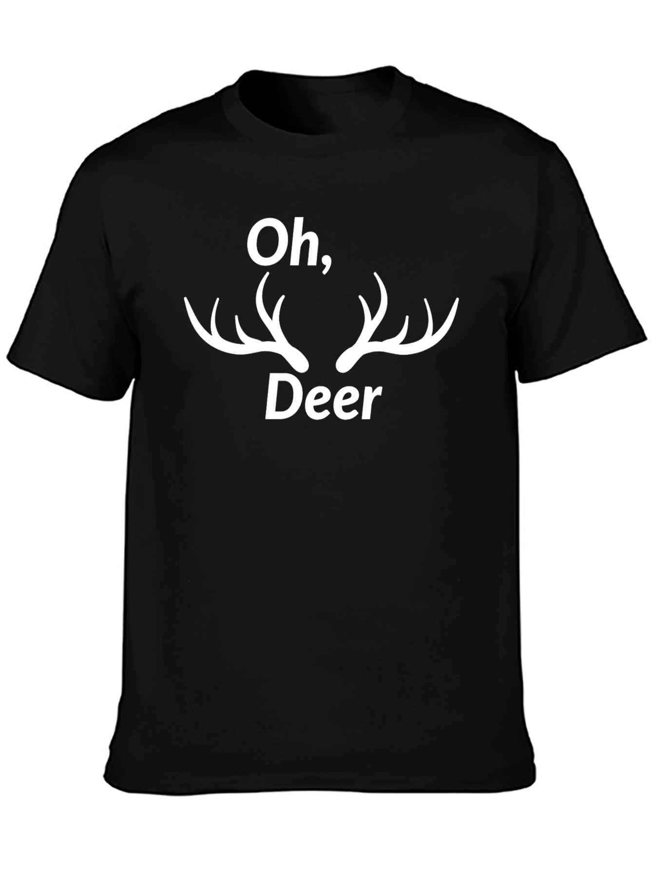 Oh Deer Funny Graphic T-Shirt - Black